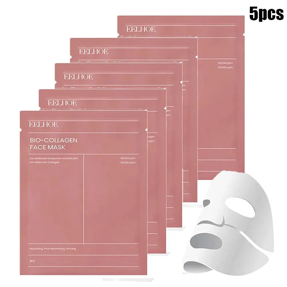 Bio-Collagen Face Mask – Deep Hydration & Pore Tightening Sheet Mask (5PCS)