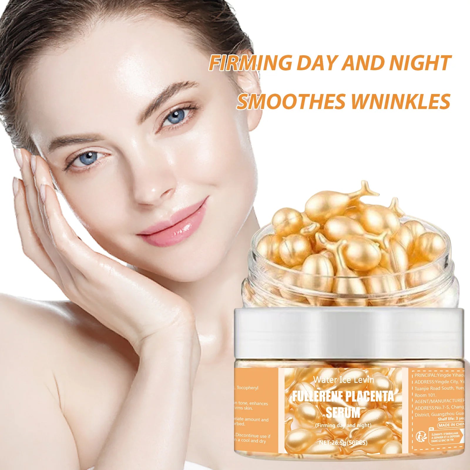 50Pcs Collagen Face Care Capsules – Anti-Aging, Acne & Wrinkle Remover Serum with Hyaluronic Acid and Vitamin E