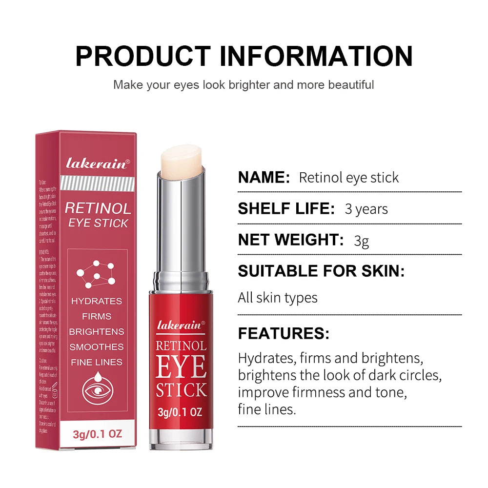 Retinol Eye Stick – Anti-Aging, Dark Circle & Puffiness Repair Balm | Moisturizing Eye Cream for Brighter, Firmer Skin