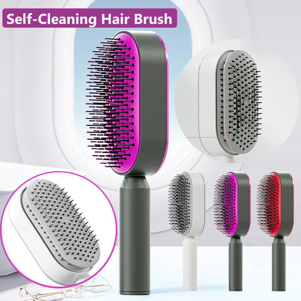 3D Self-Cleaning Hair Brush – Anti-Static Scalp Massage Comb for Women, One-Key Hair Removal & Airbag Cushion Design