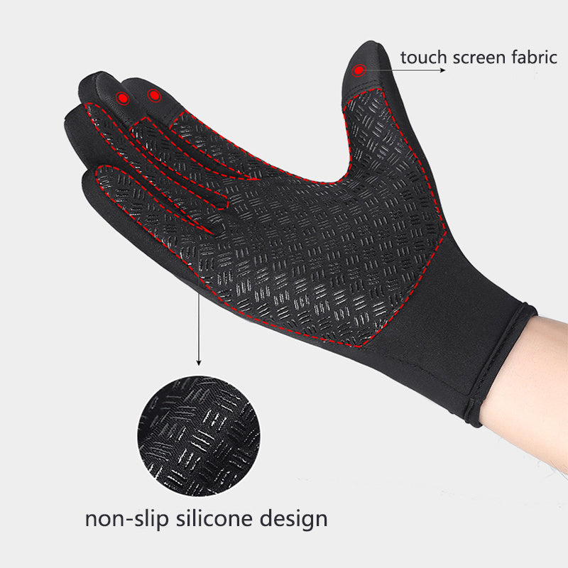 Motorcycle Riding Winter Gloves – Touch Screen, Waterproof, Anti-Slip, and Fleece-Lined