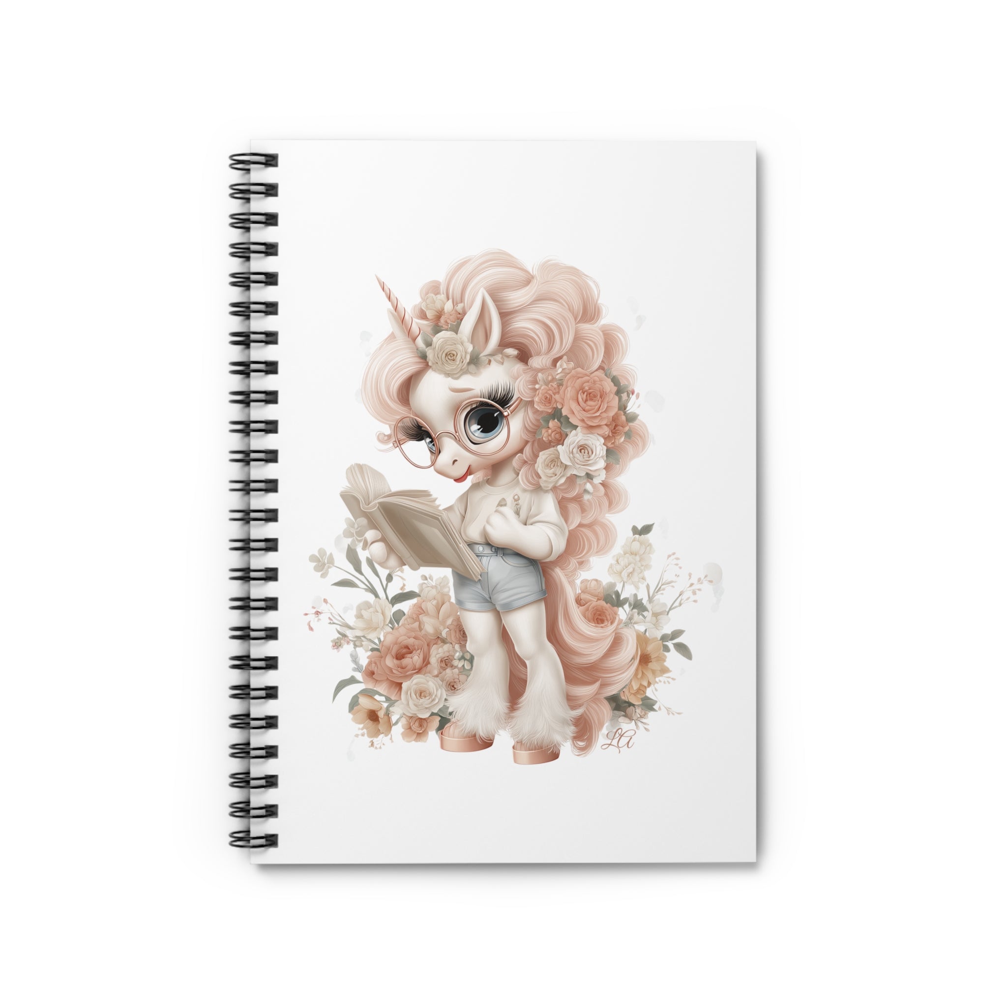 Whimsical Reading Unicorn Spiral Notebook | Ruled Journal