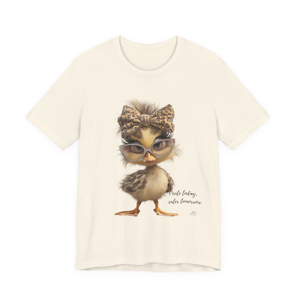 Cute Chick Graphic Tee — Chic Baby Bird with Leopard Headband