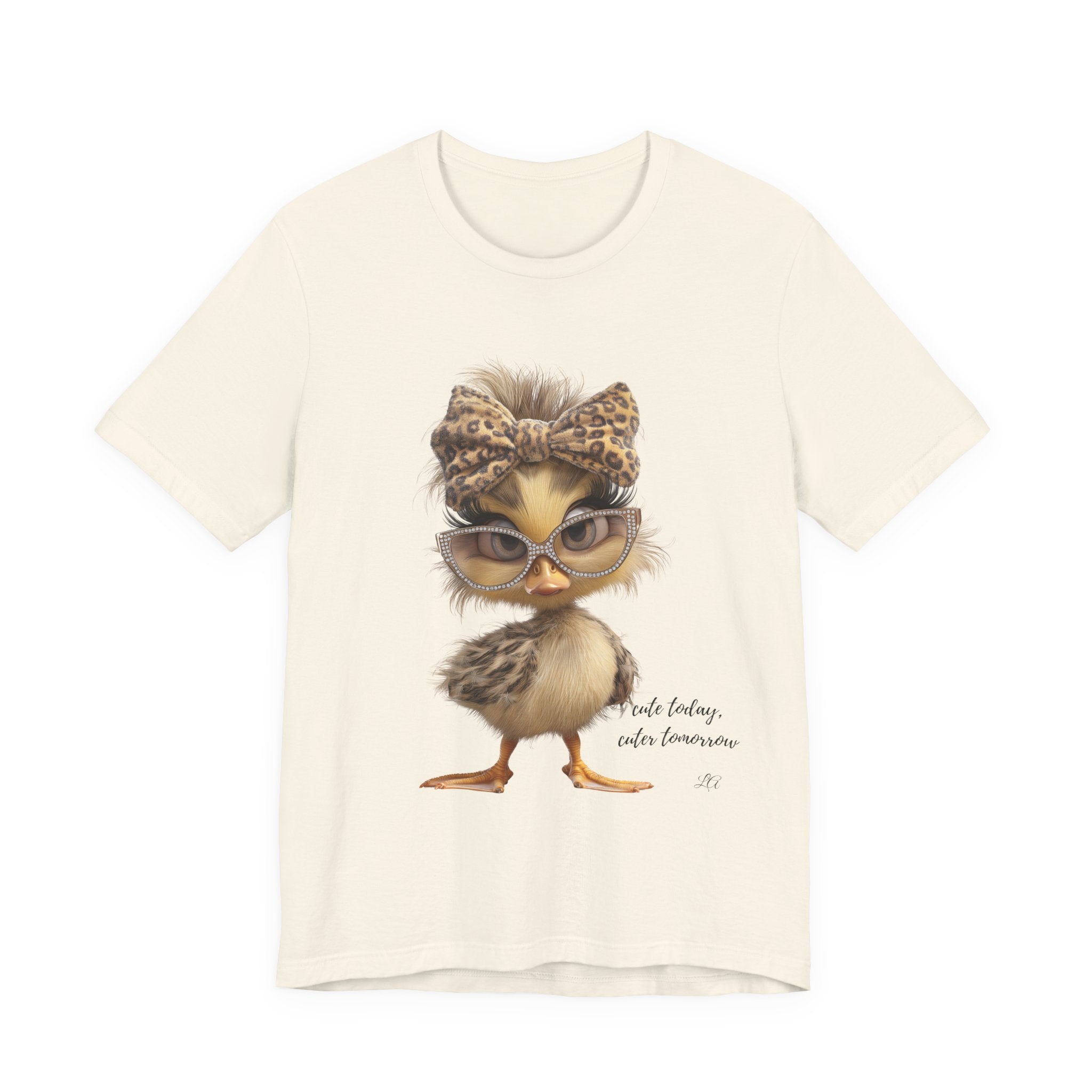 Cute Chick Graphic Tee — Chic Baby Bird with Leopard Headband