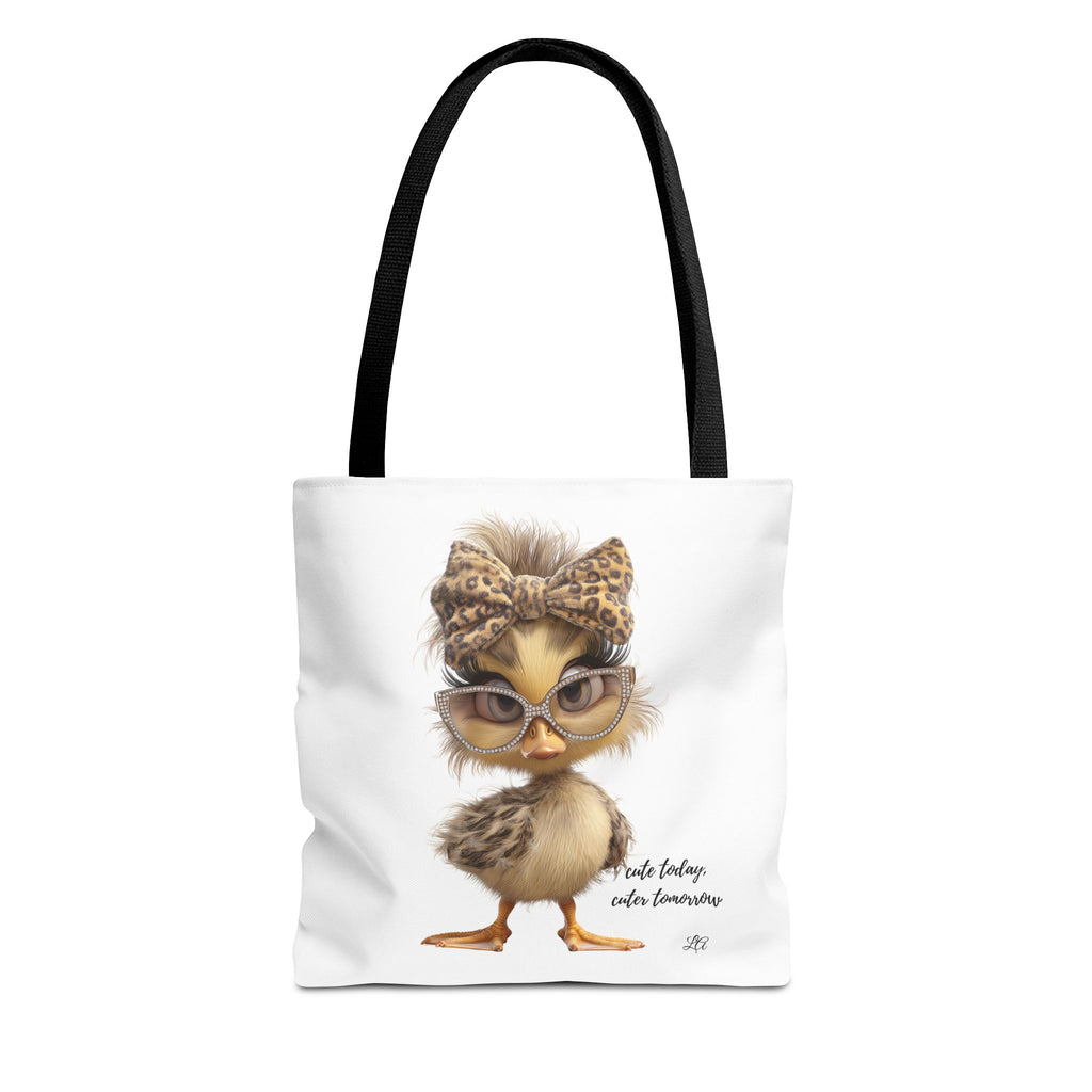 Cute Chic Chick Tote Bag — Leopard Bow & Glasses All-Over Print
