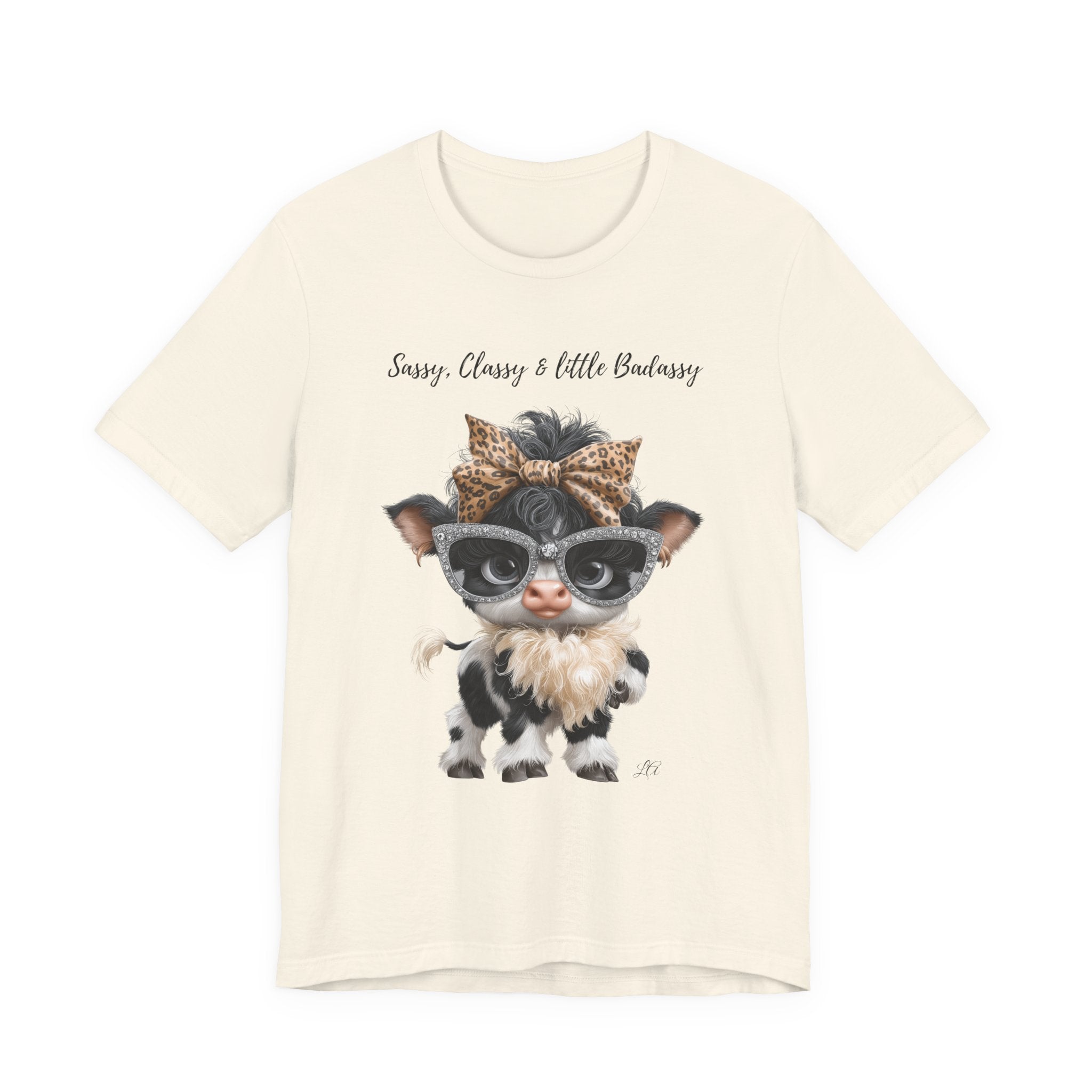Sassy Classy Little Badassy Cow Illustration T-Shirt
