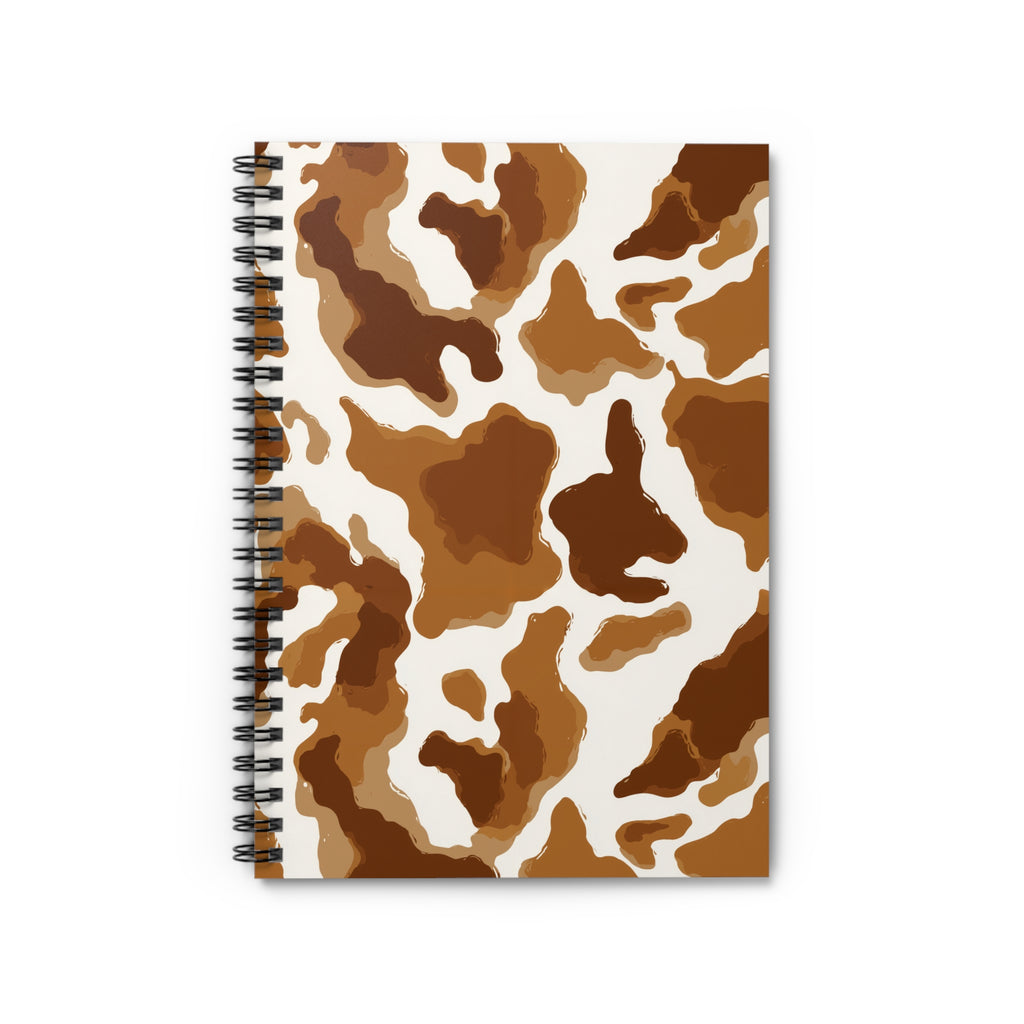 Brown Cow Pattern Spiral Notebook | Ruled Notebook