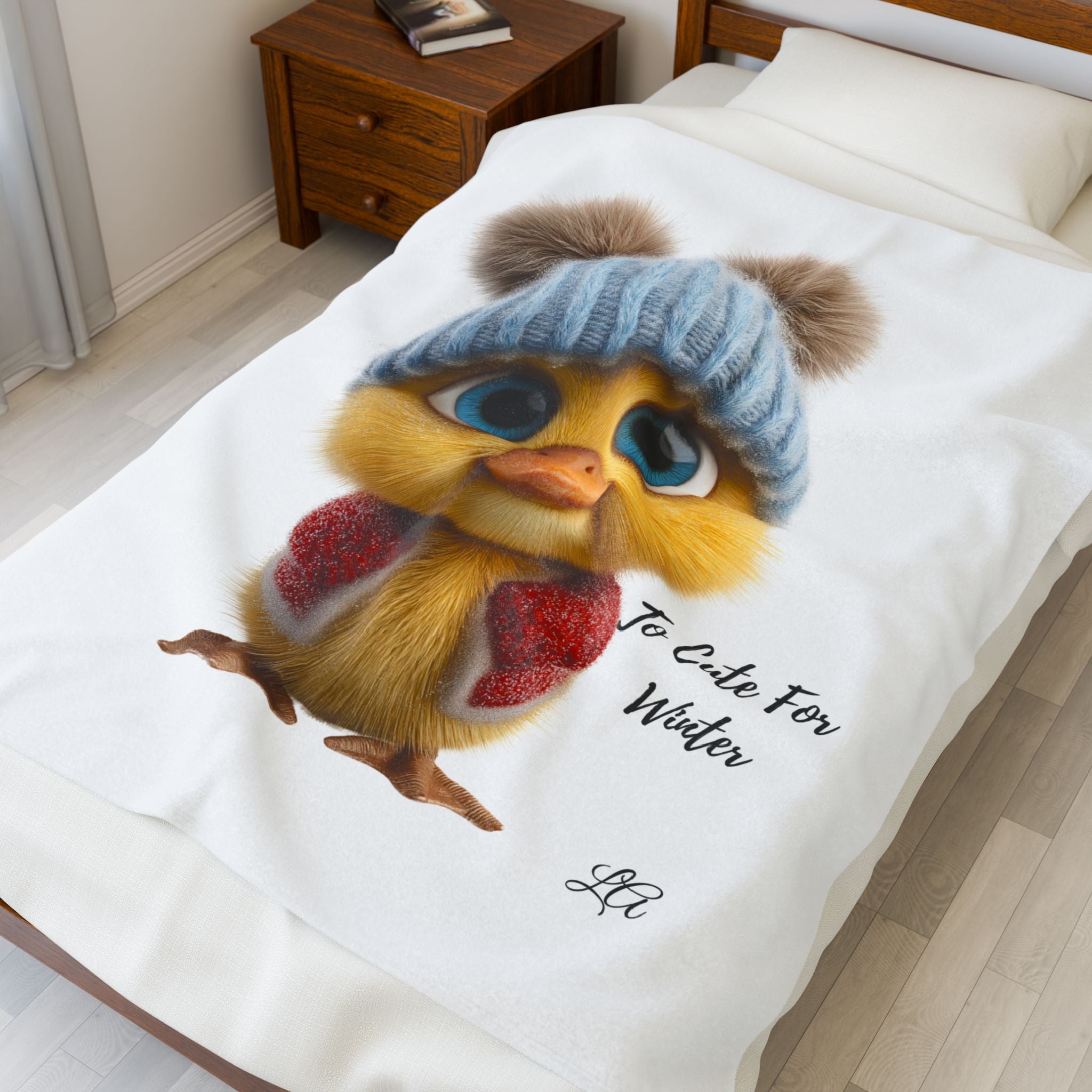 Plush Chick Velveteen Blanket — “Too Cute For Winter” Cozy Throw