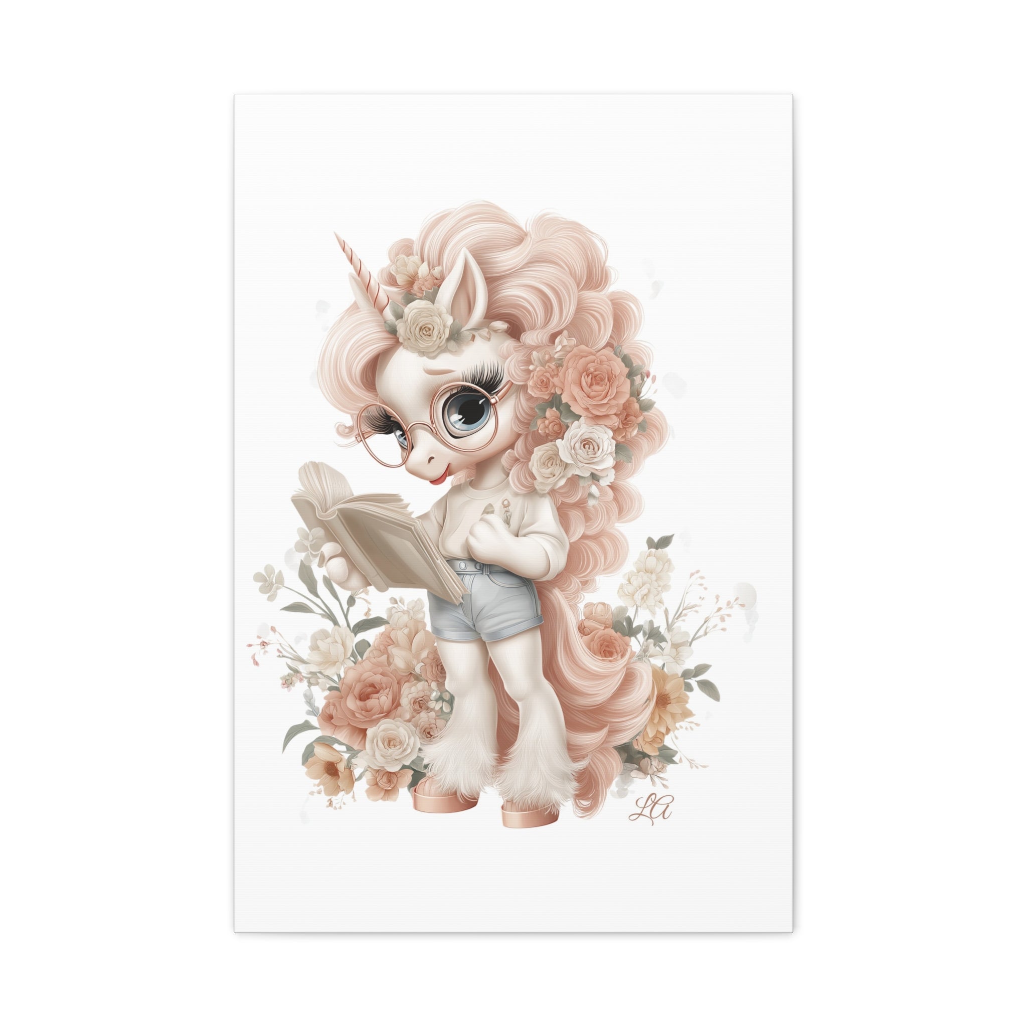 Whimsical Unicorn Reading Canvas