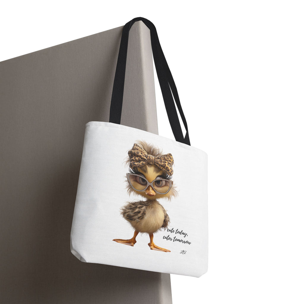 Cute Chic Chick Tote Bag — Leopard Bow & Glasses All-Over Print