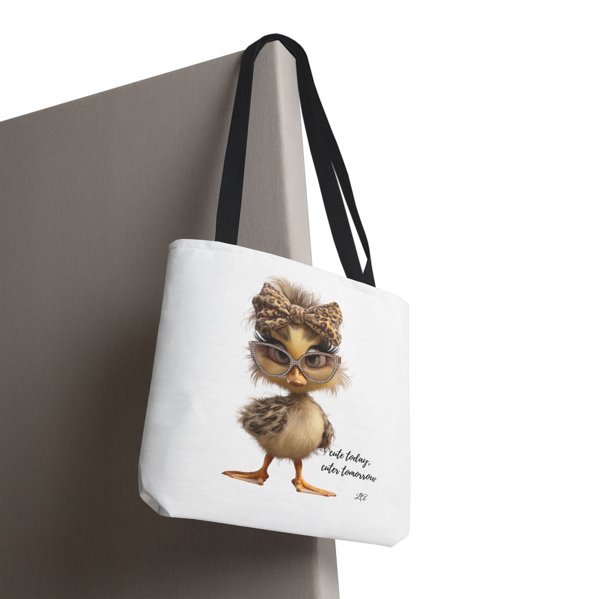 Cute Chic Chick Tote Bag — Leopard Bow & Glasses All-Over Print