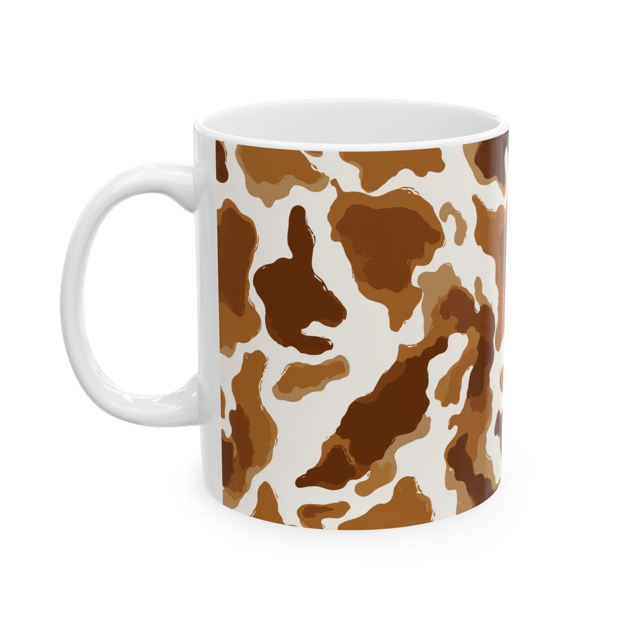 Brown Cow Print Mug | Ceramic Coffee Cup, 11oz 15oz