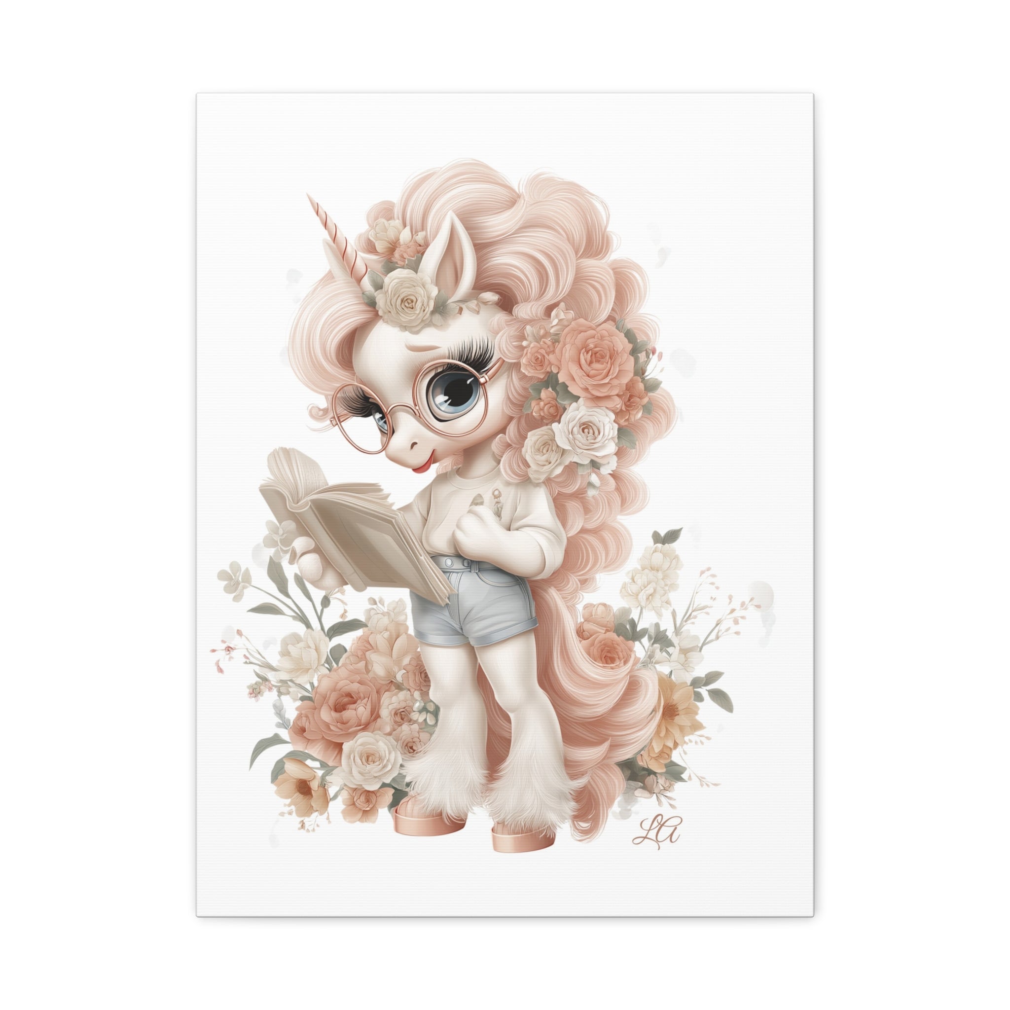 Whimsical Unicorn Reading Canvas