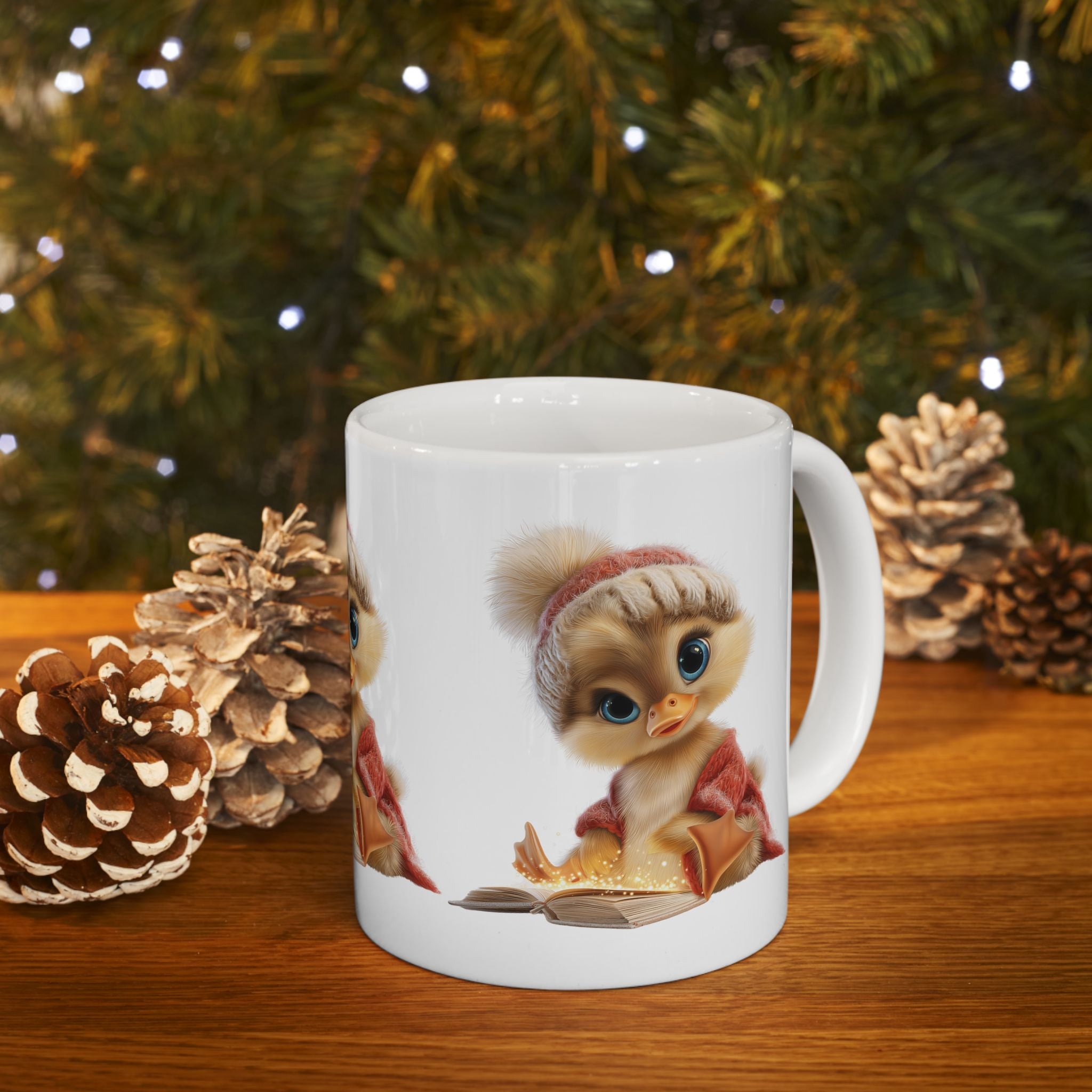Duck Coffee Cup, Reading Mug, Animal Art Mug, Book Lover Gift