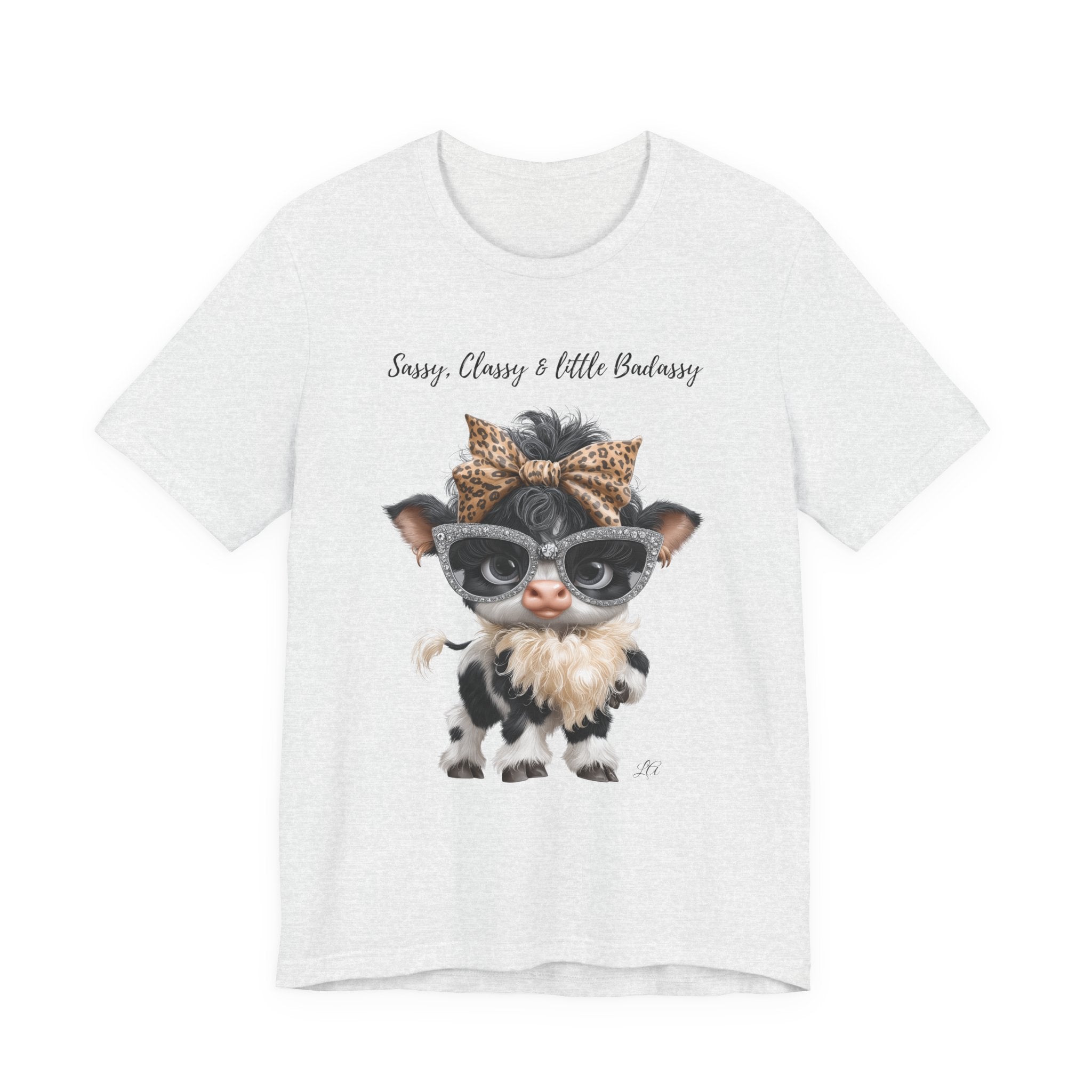 Sassy Classy Little Badassy Cow Illustration T-Shirt