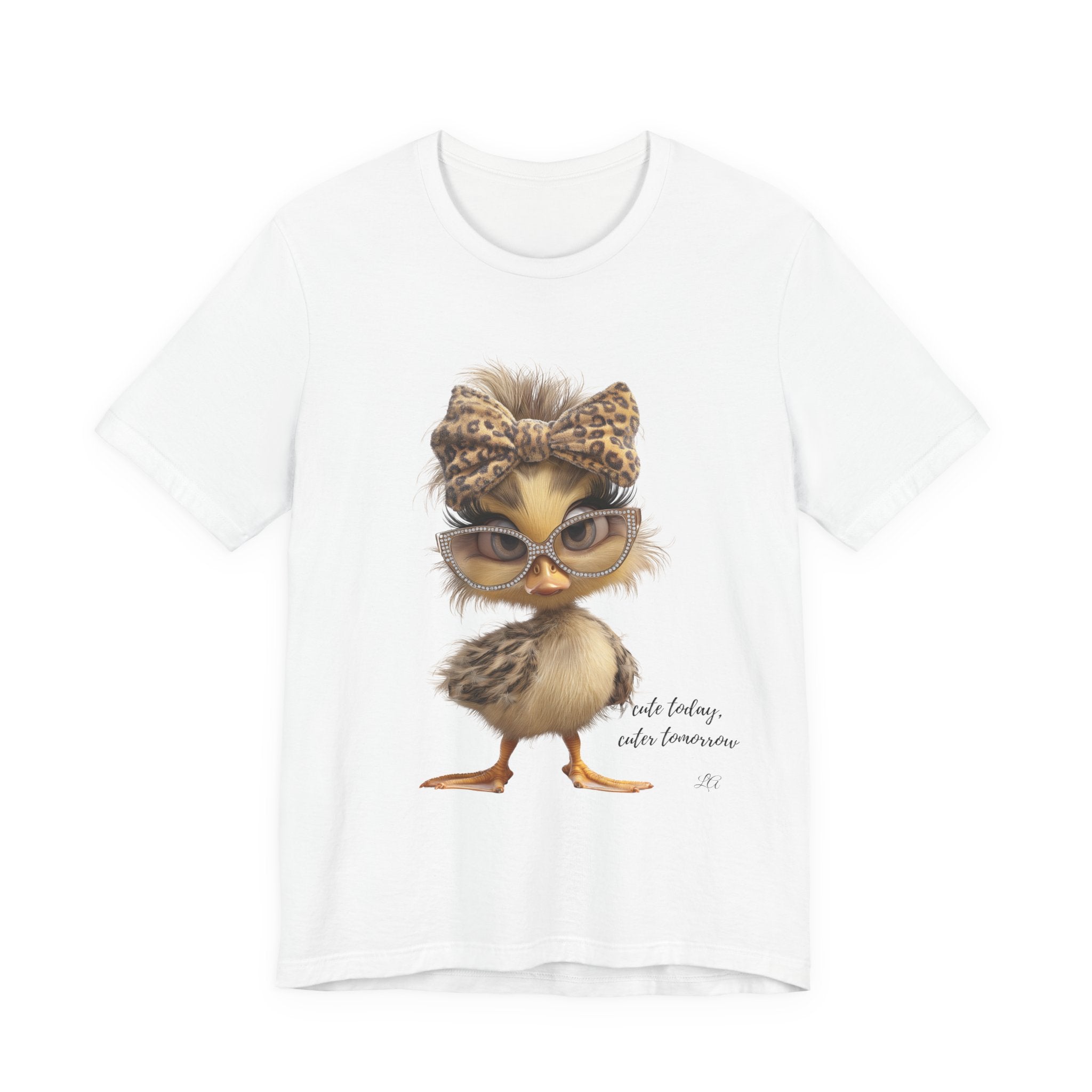Cute Chick Graphic Tee — Chic Baby Bird with Leopard Headband