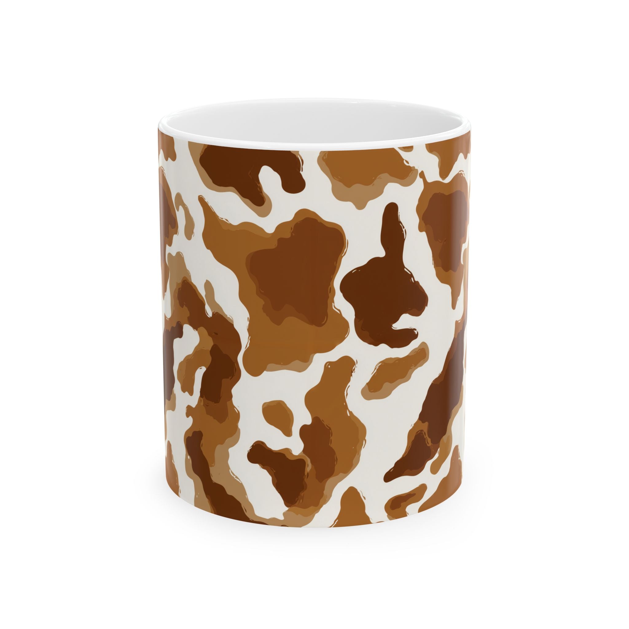 Brown Cow Print Mug | Ceramic Coffee Cup, 11oz 15oz