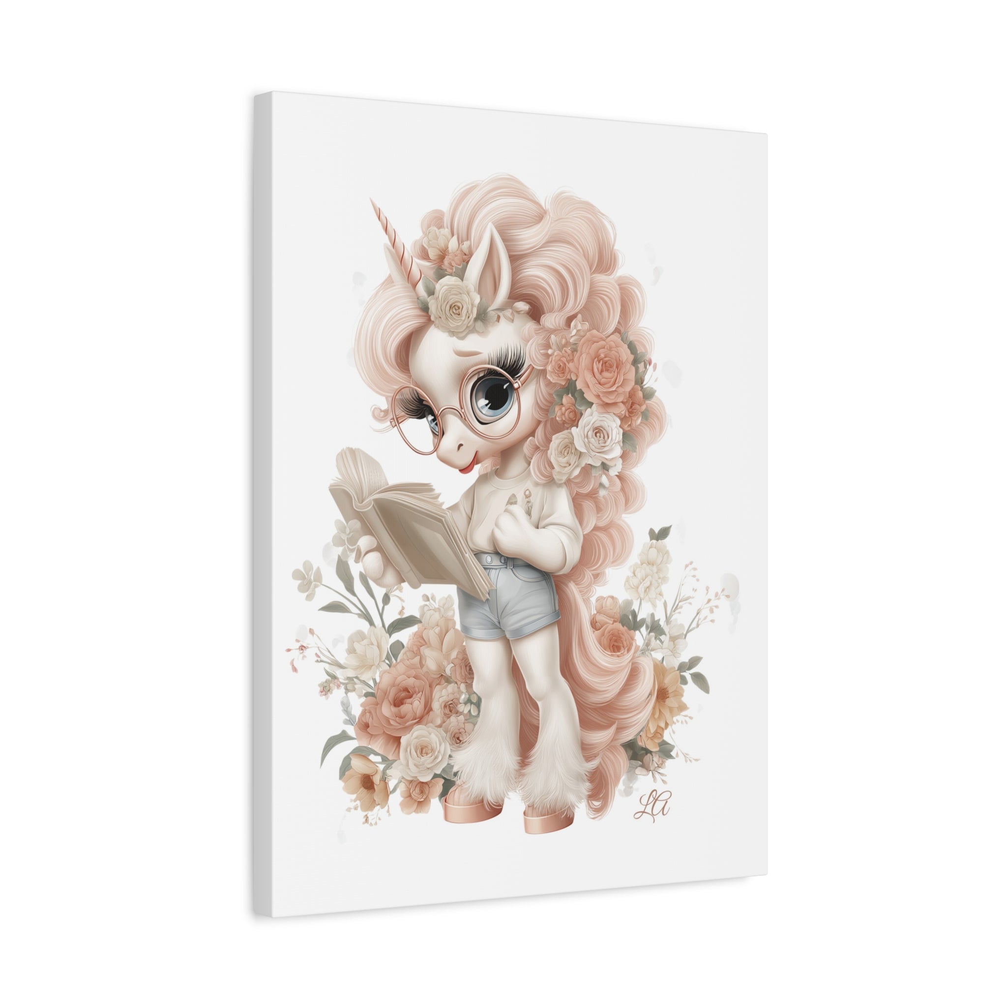 Whimsical Unicorn Reading Canvas