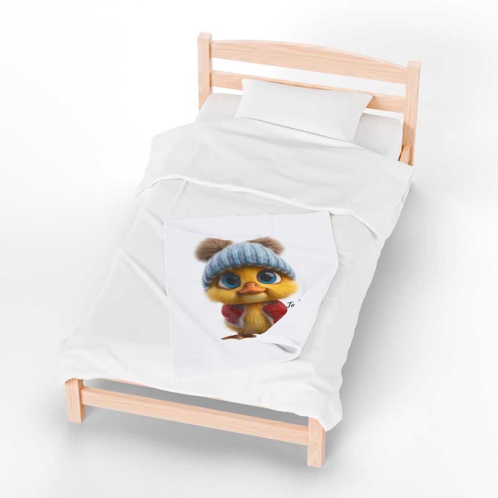 Plush Chick Velveteen Blanket — “Too Cute For Winter” Cozy Throw