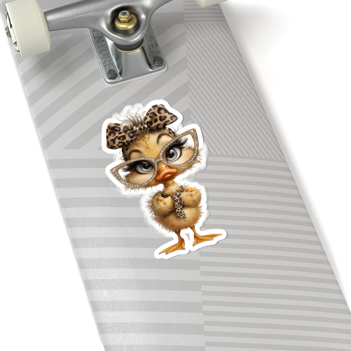 Leopard Bow Chick kiss-cut sticker |duck sticker