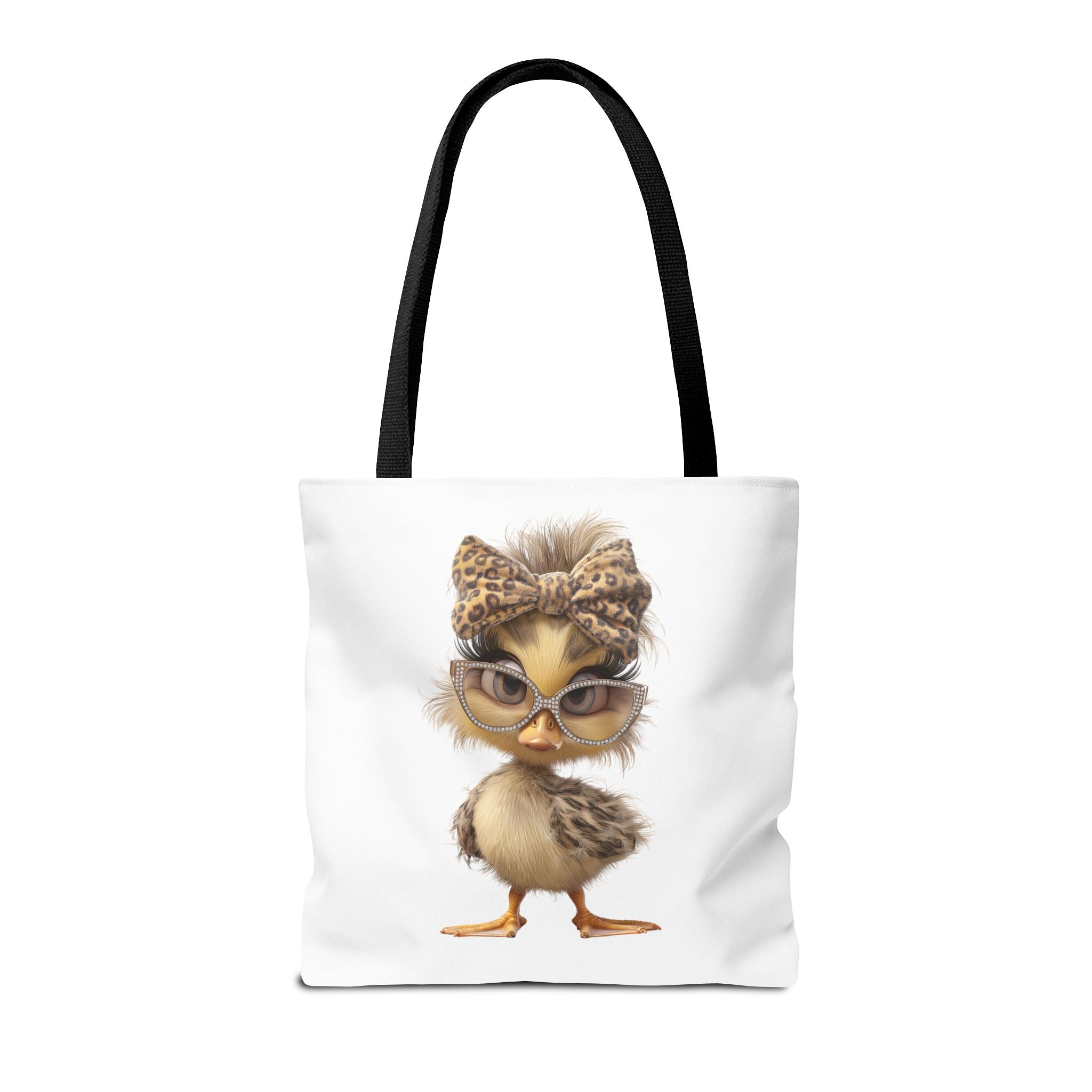 Cute Chic Chick Tote Bag — Leopard Bow & Glasses All-Over Print