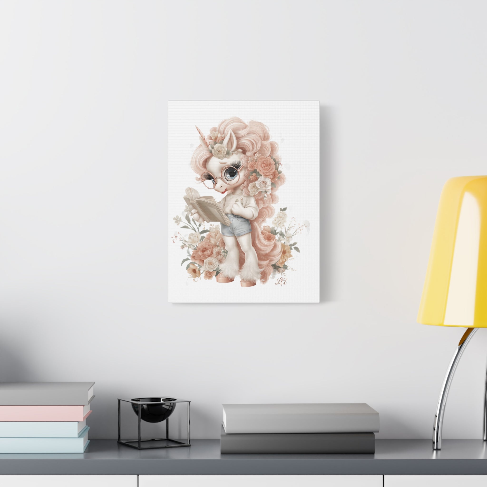 Whimsical Unicorn Reading Canvas