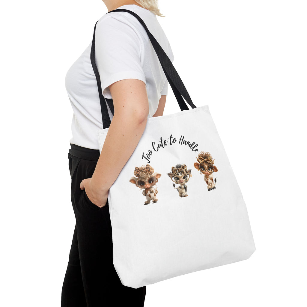 Cow Trio Tote Bag, Farm Animal Canvas Bag, Cow Lover Gift