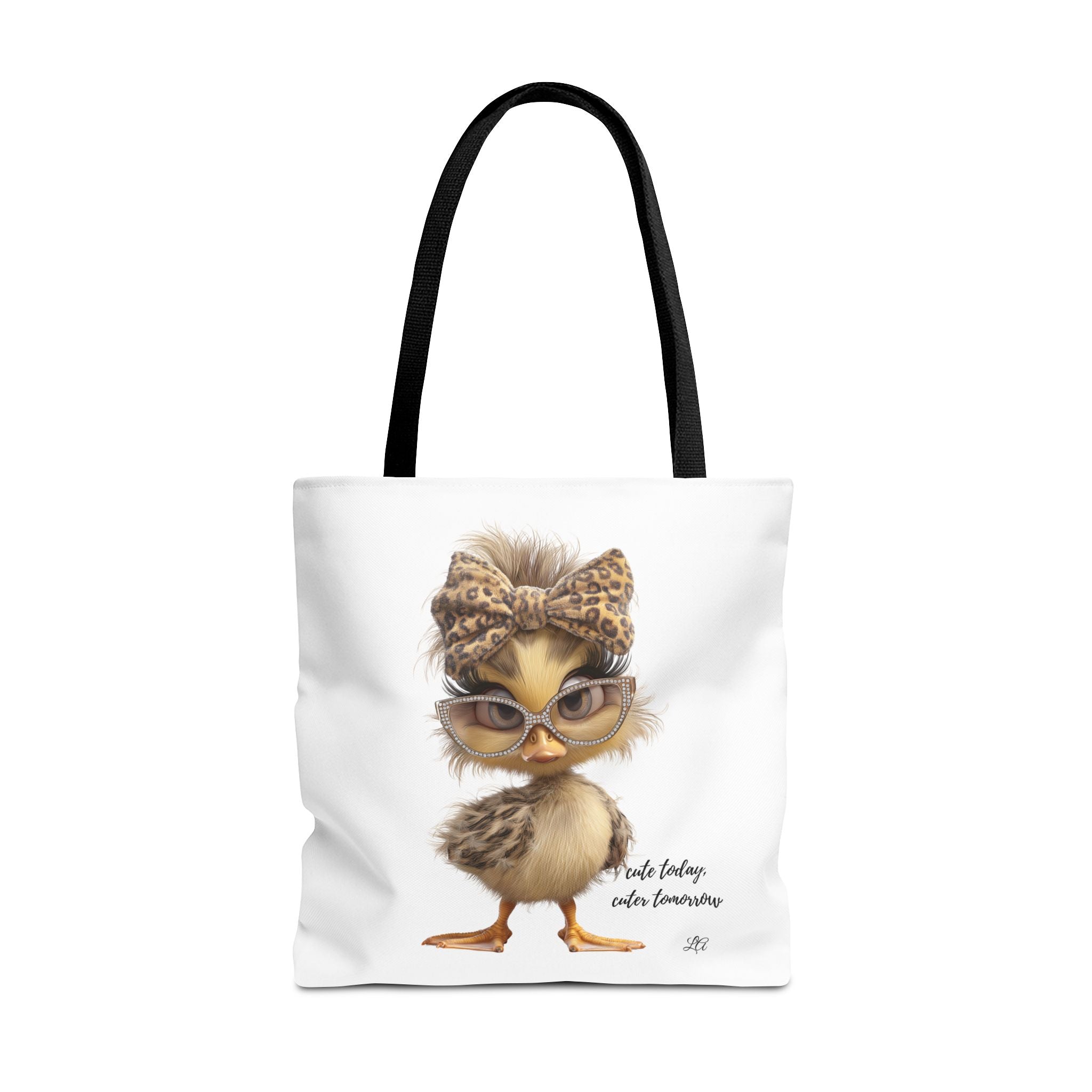Cute Chic Chick Tote Bag — Leopard Bow & Glasses All-Over Print