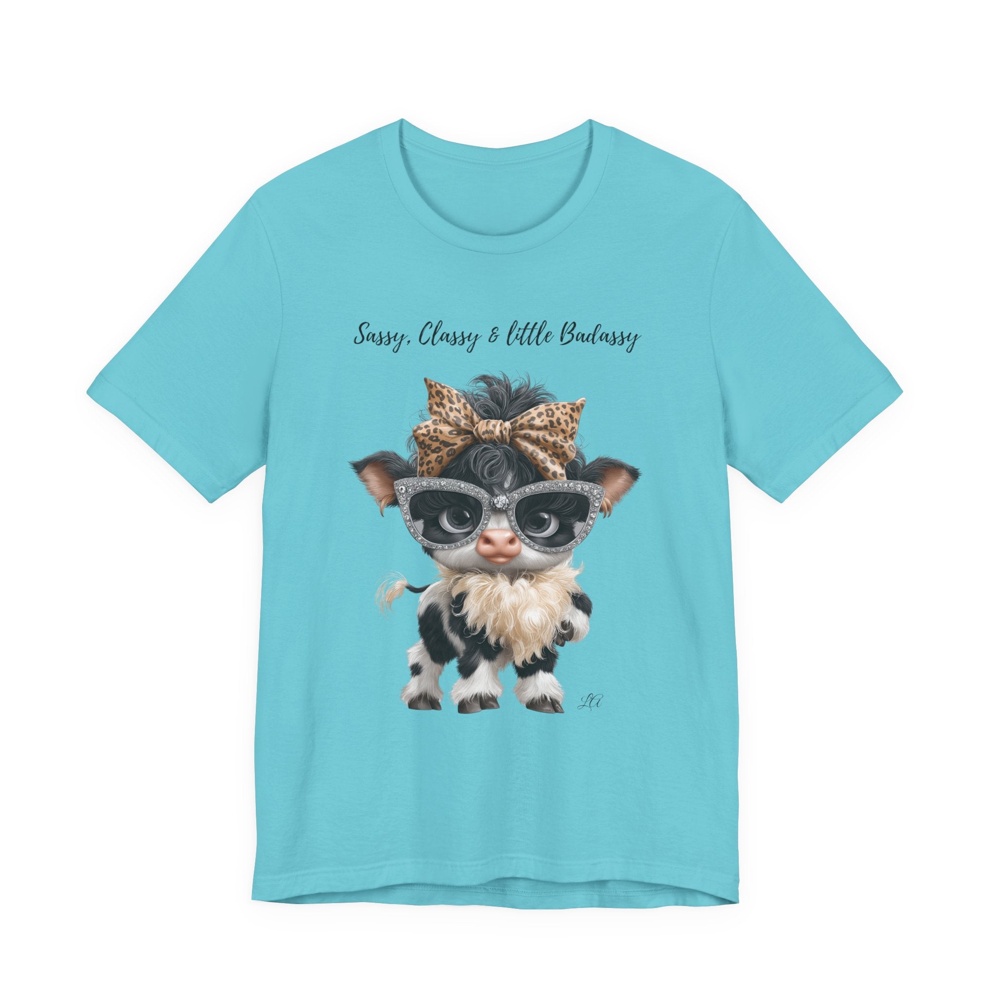 Sassy Classy Little Badassy Cow Illustration T-Shirt