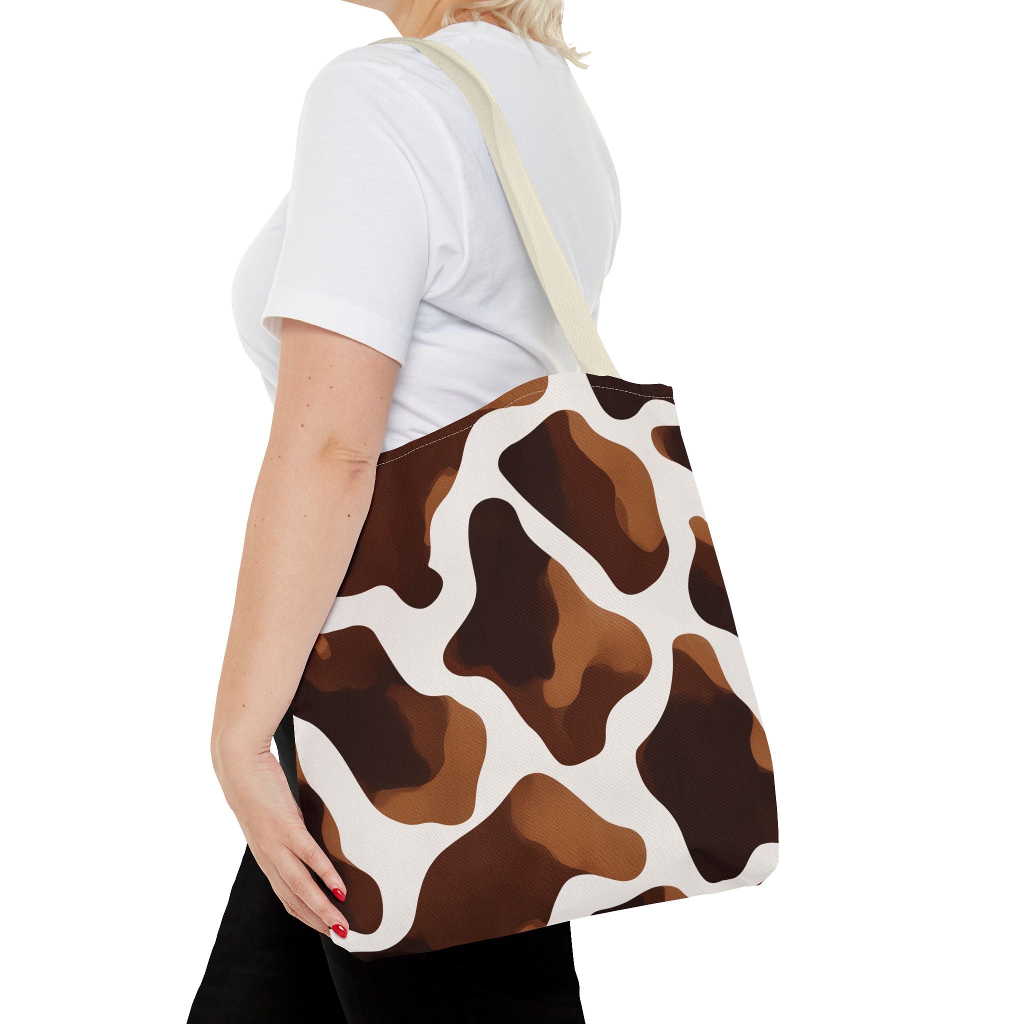 Brown Cowhide Pattern Tote Bag | All-Over Print Animal Print