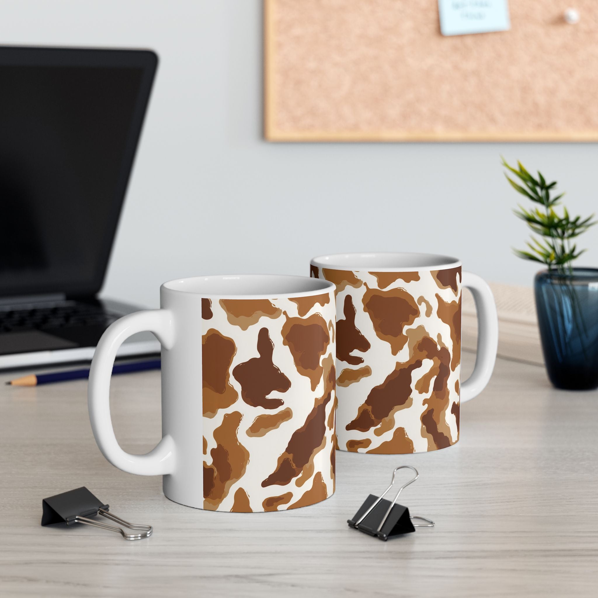 Brown Cow Print Mug | Ceramic Coffee Cup, 11oz 15oz