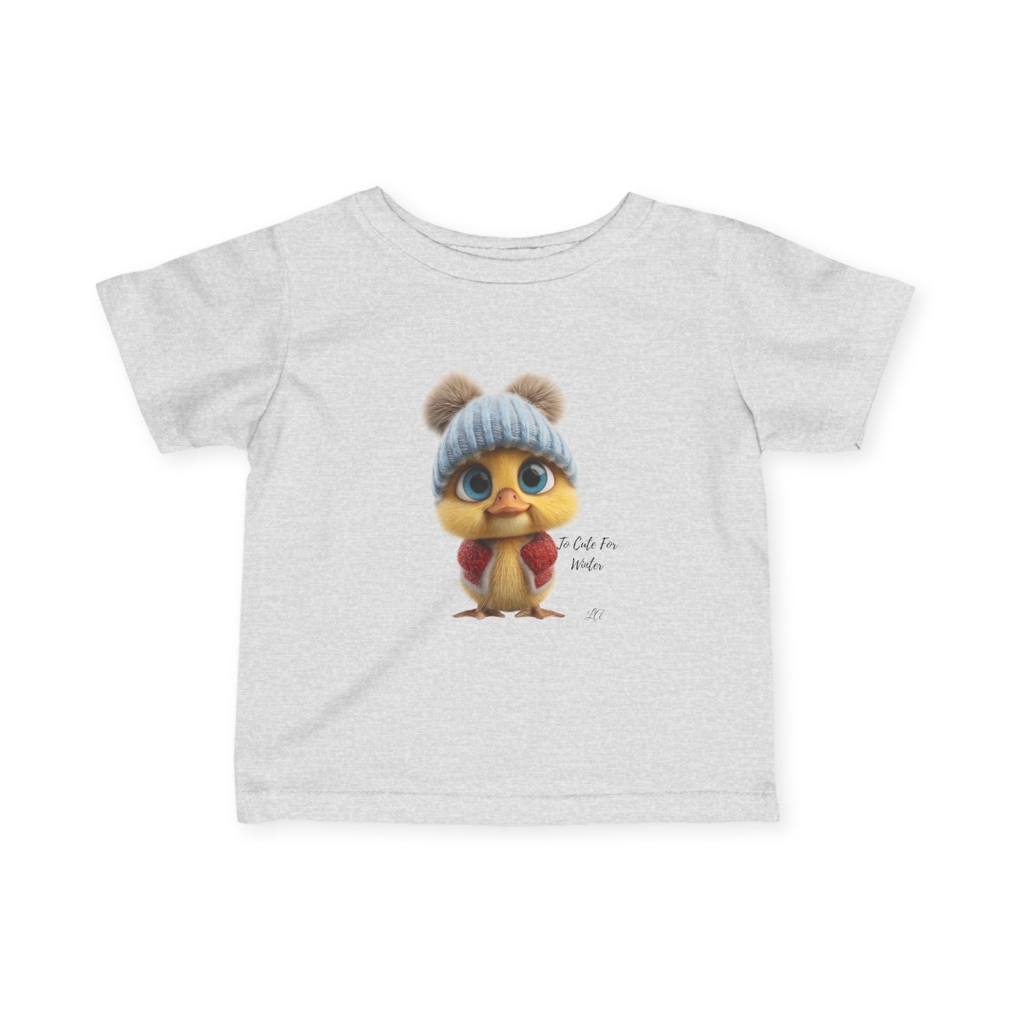 Winter Chick Baby Tee Infant T-Shirt with Knit Hat Illustration
