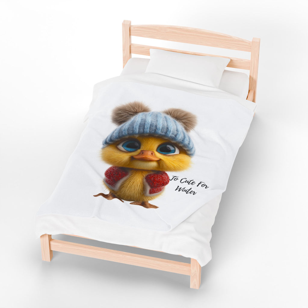 Plush Chick Velveteen Blanket — “Too Cute For Winter” Cozy Throw