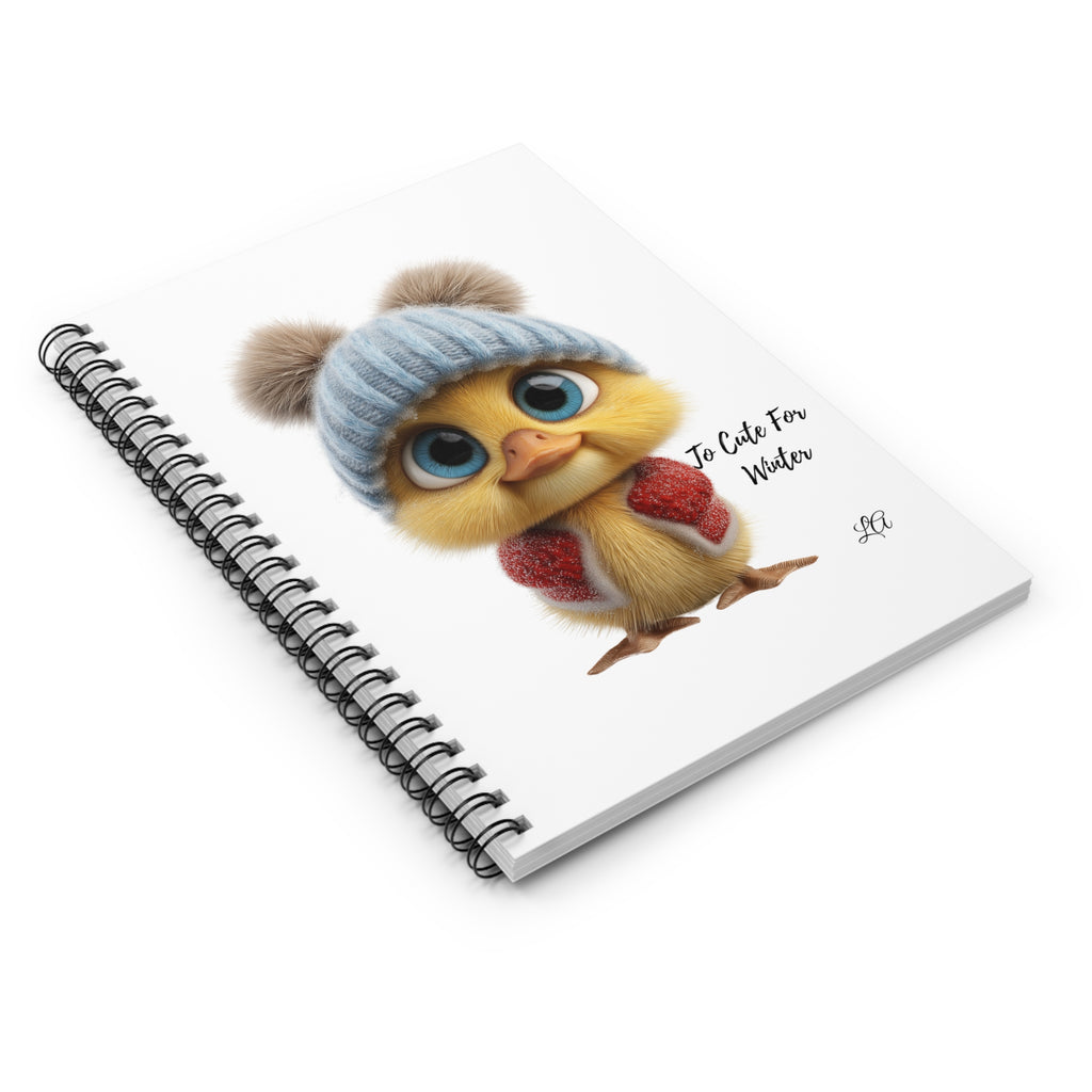Kawaii Winter Duck Notebook | Spiral Journal | Cozy Aesthetic Ruled Notebook