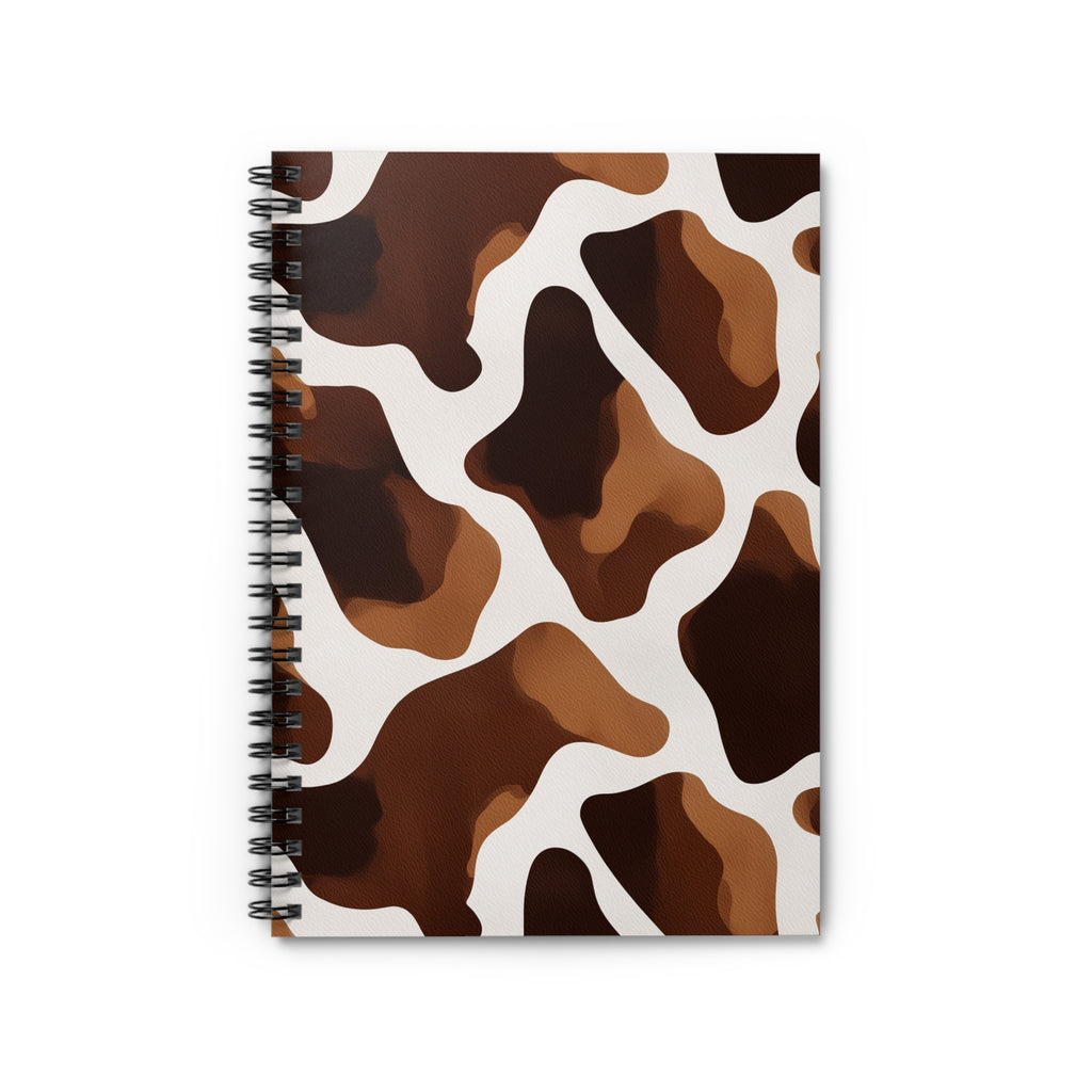 Brown Cow Print Spiral Notebook | Ruled Journal