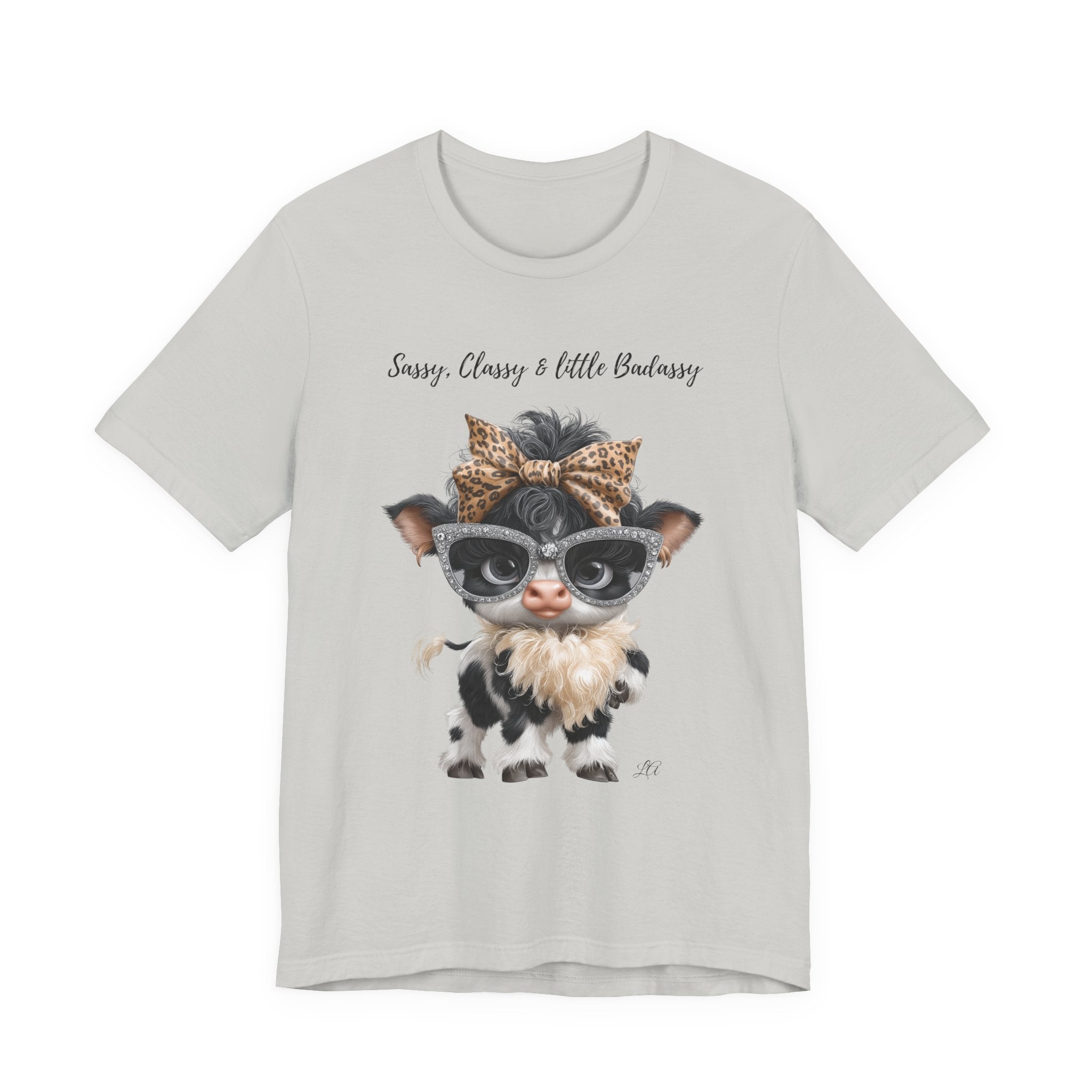 Sassy Classy Little Badassy Cow Illustration T-Shirt