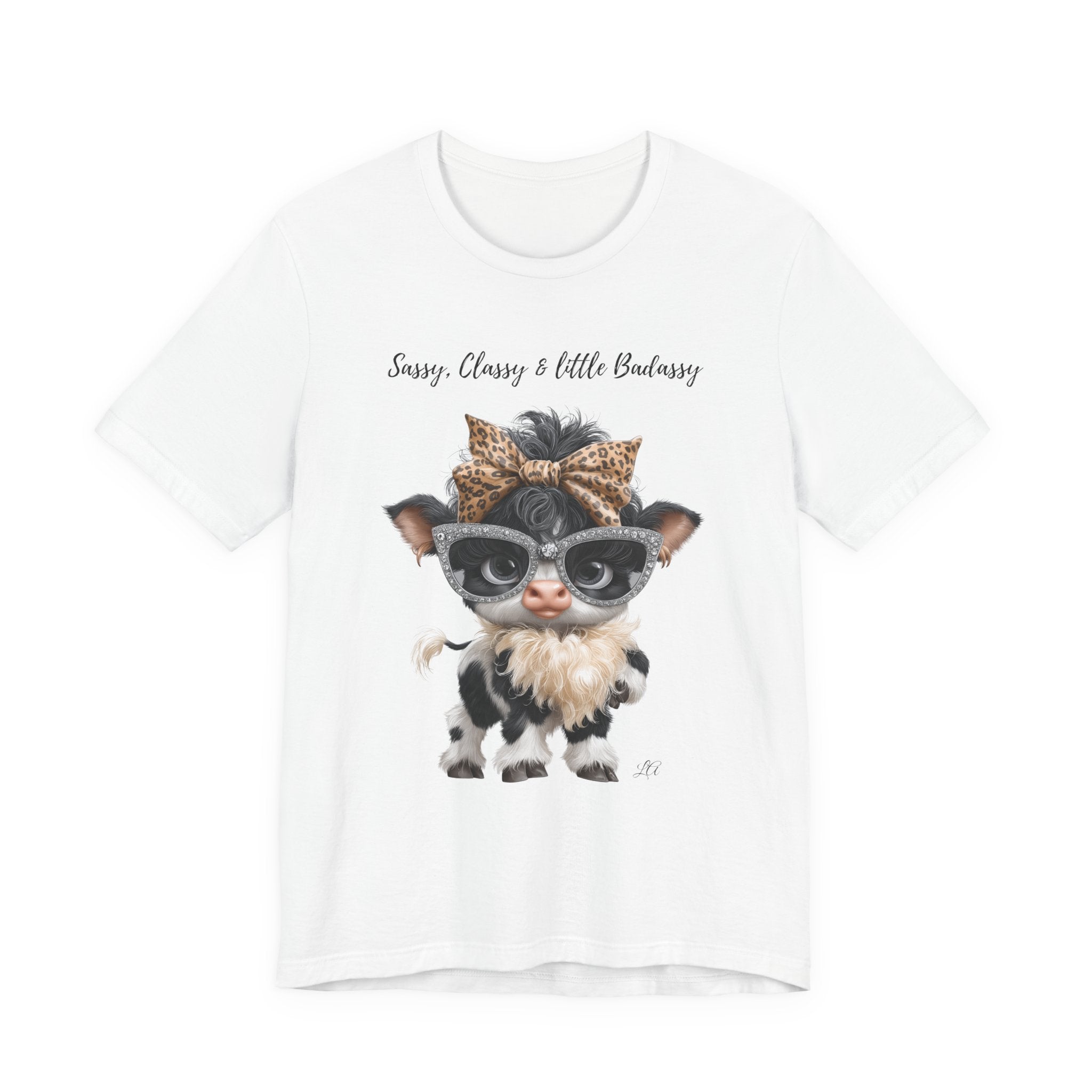 Sassy Classy Little Badassy Cow Illustration T-Shirt