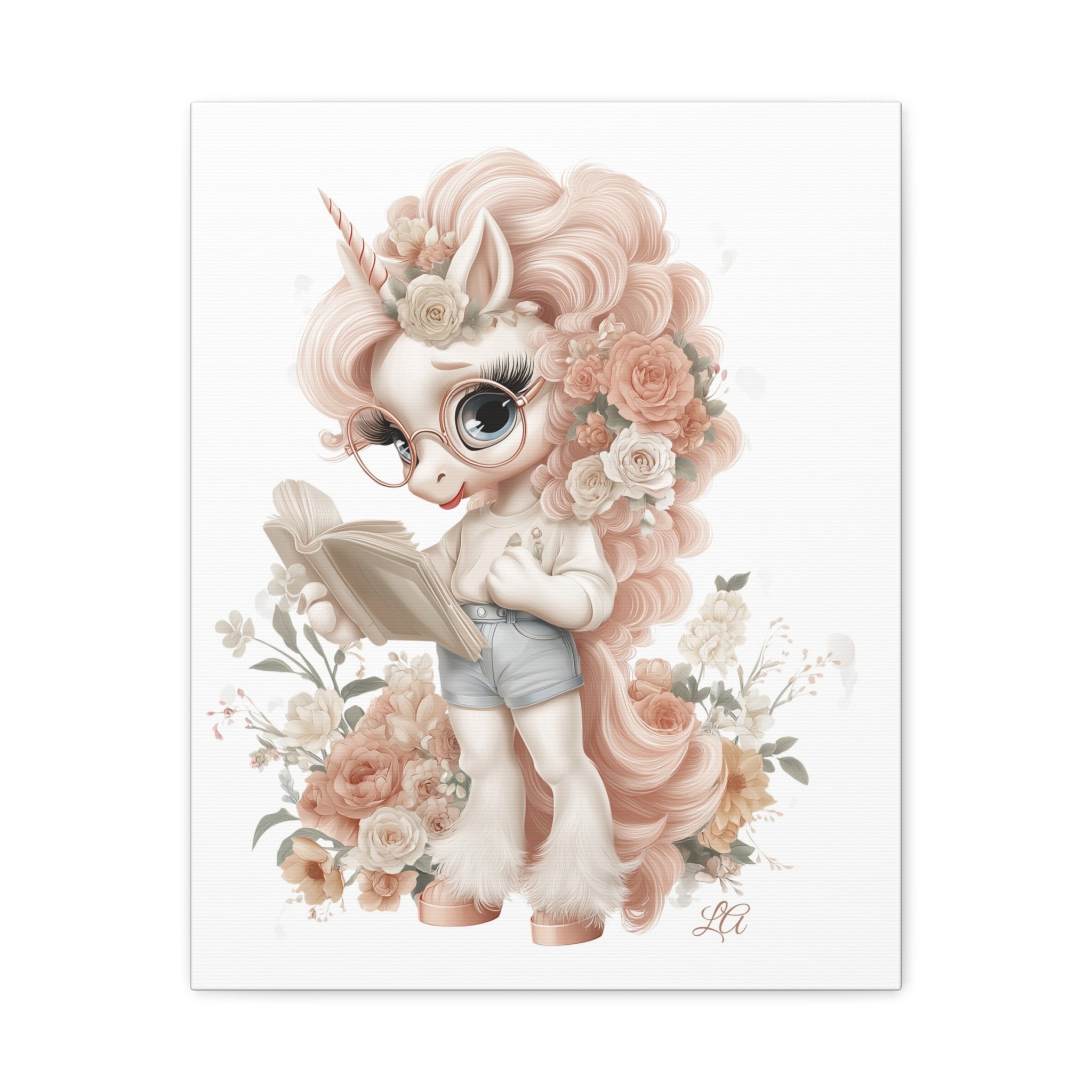 Whimsical Unicorn Reading Canvas