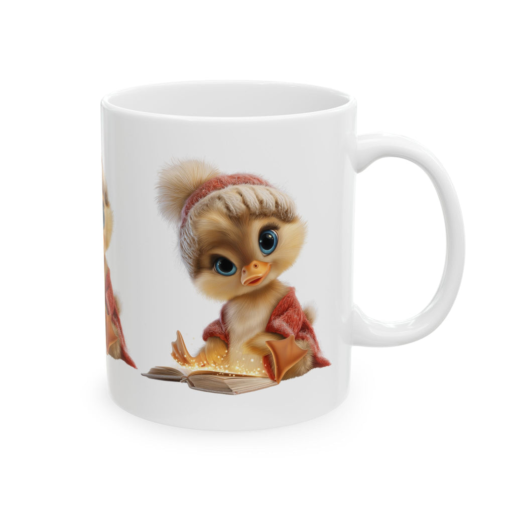 Duck Coffee Cup, Reading Mug, Animal Art Mug, Book Lover Gift