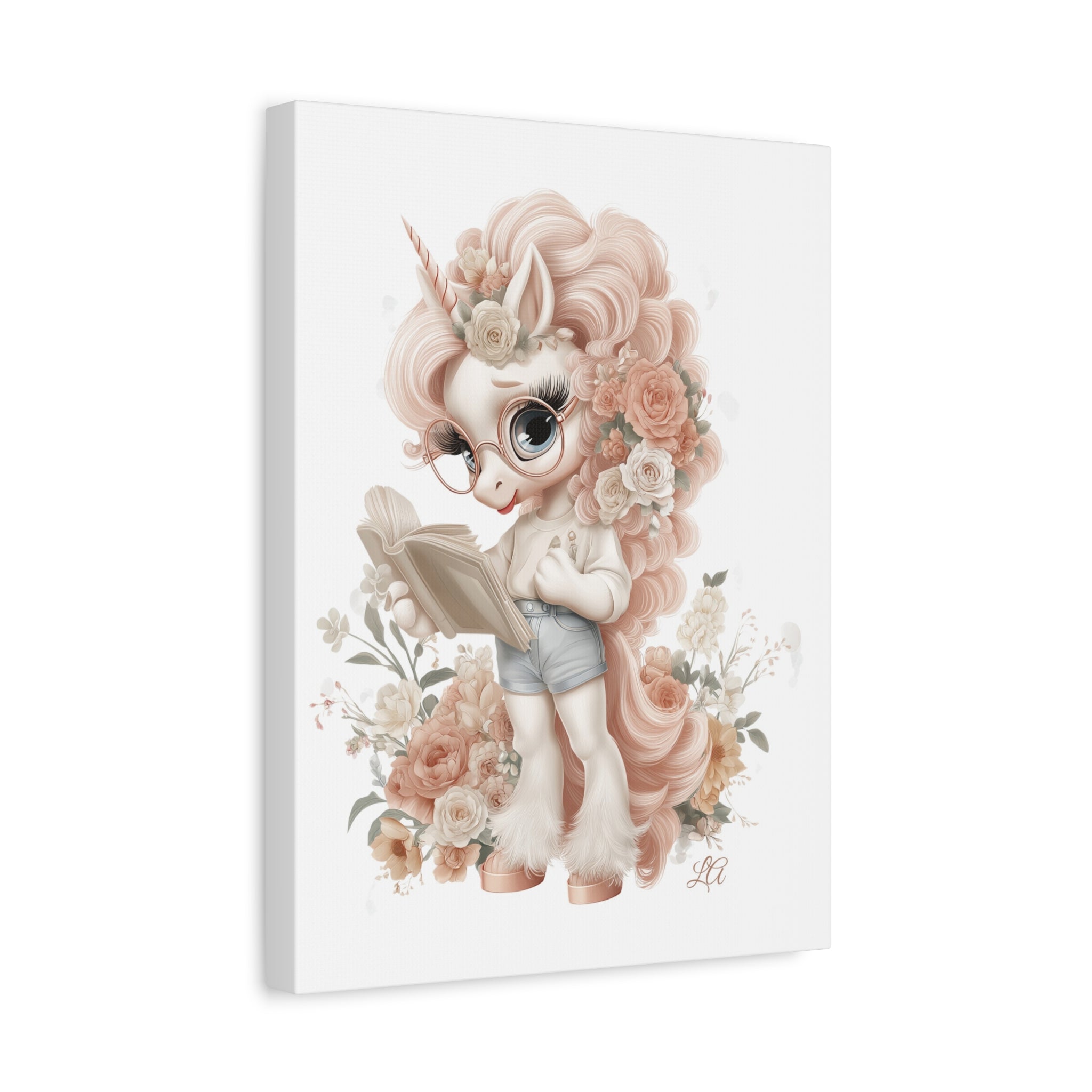 Whimsical Unicorn Reading Canvas