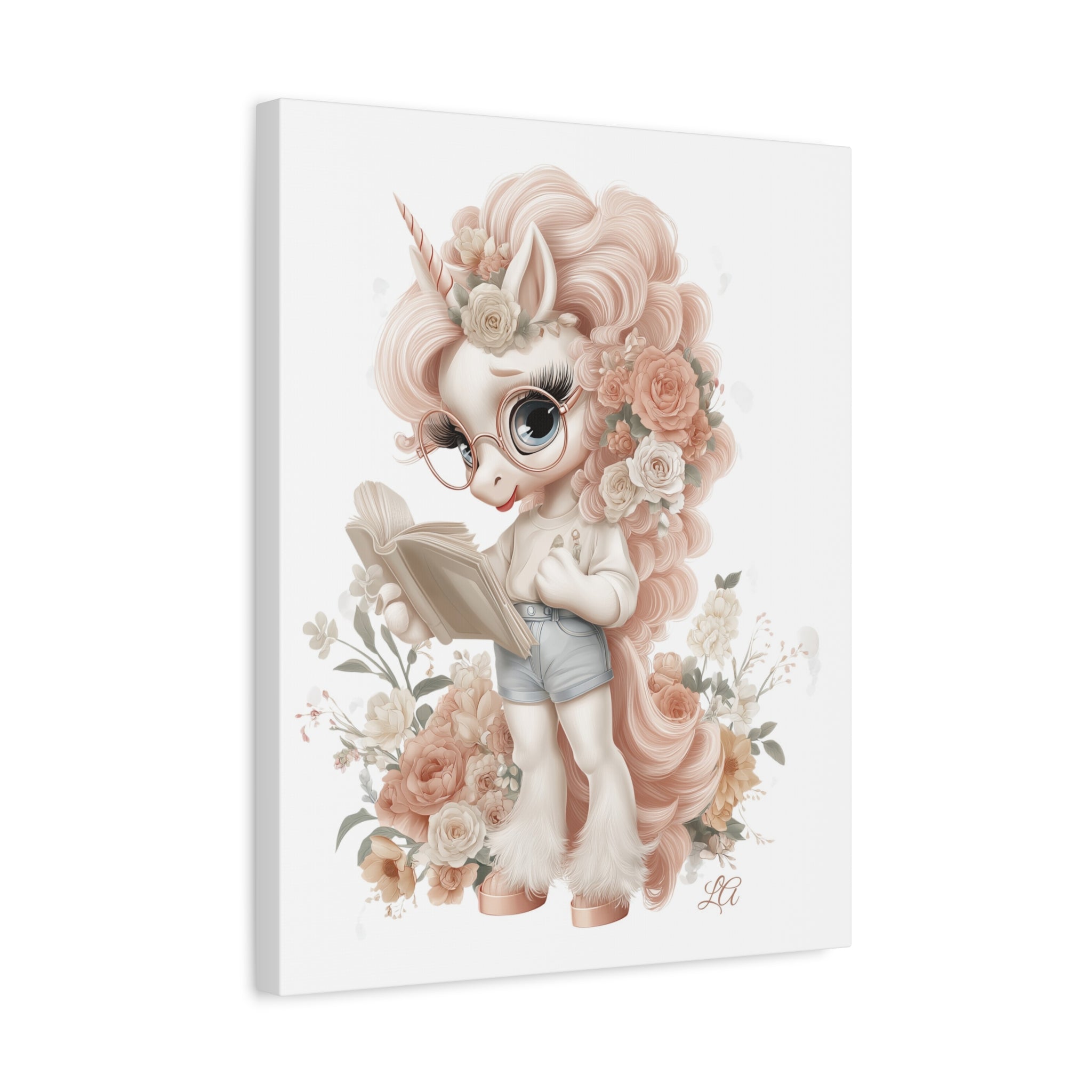Whimsical Unicorn Reading Canvas