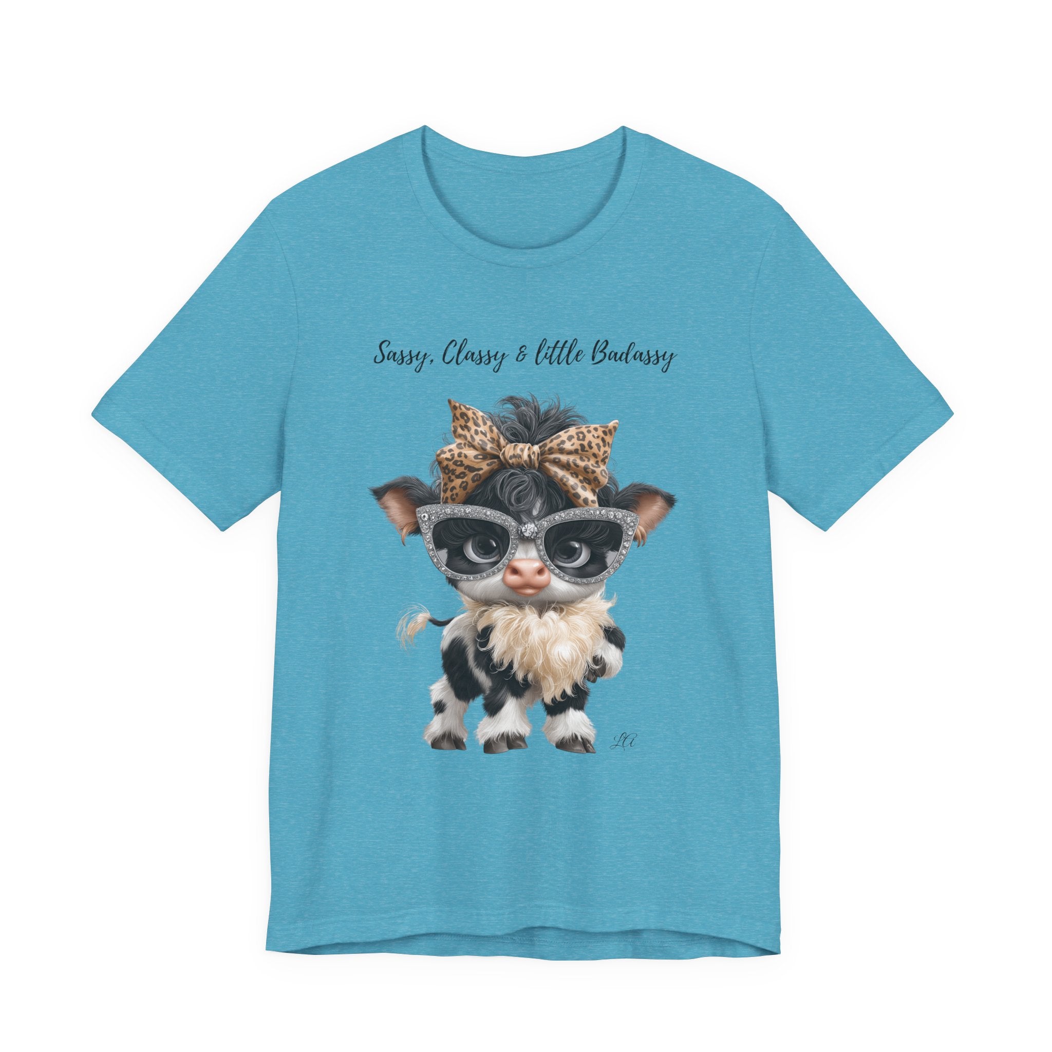 Sassy Classy Little Badassy Cow Illustration T-Shirt