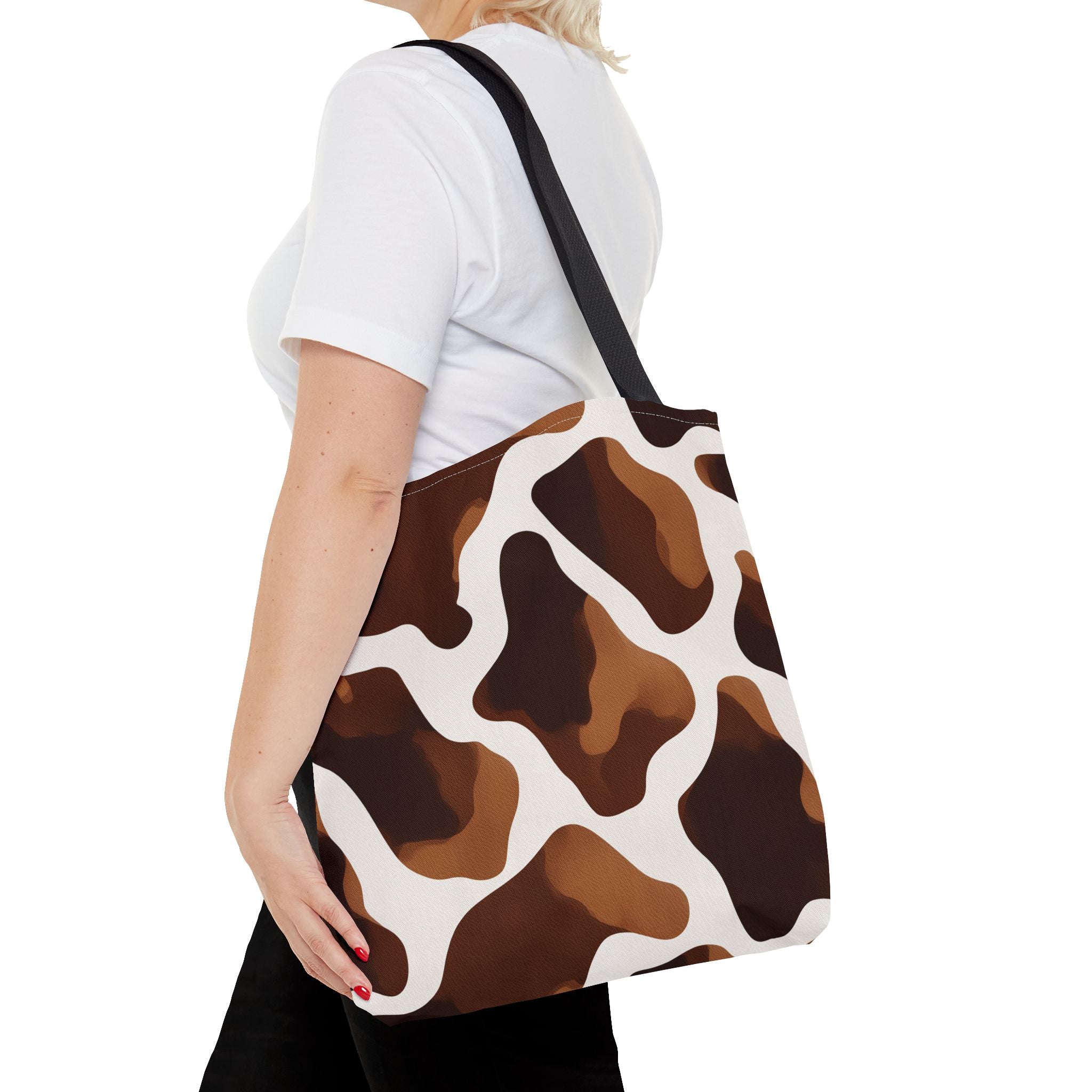 Brown Cowhide Pattern Tote Bag | All-Over Print Animal Print