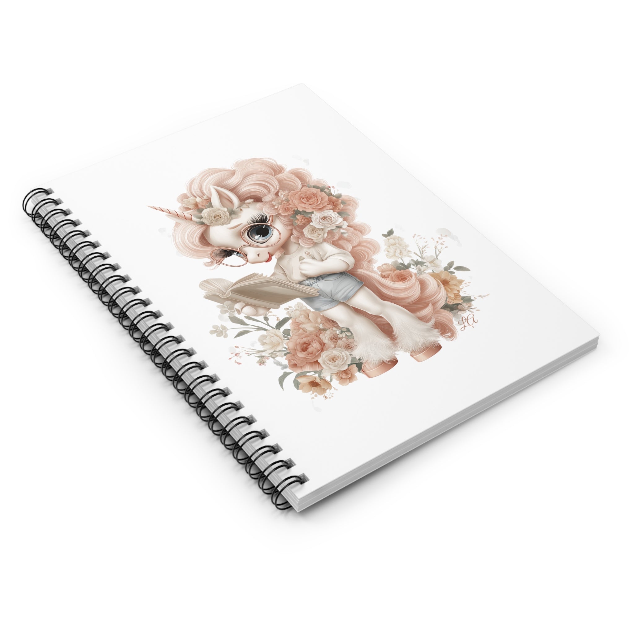 Whimsical Reading Unicorn Spiral Notebook | Ruled Journal