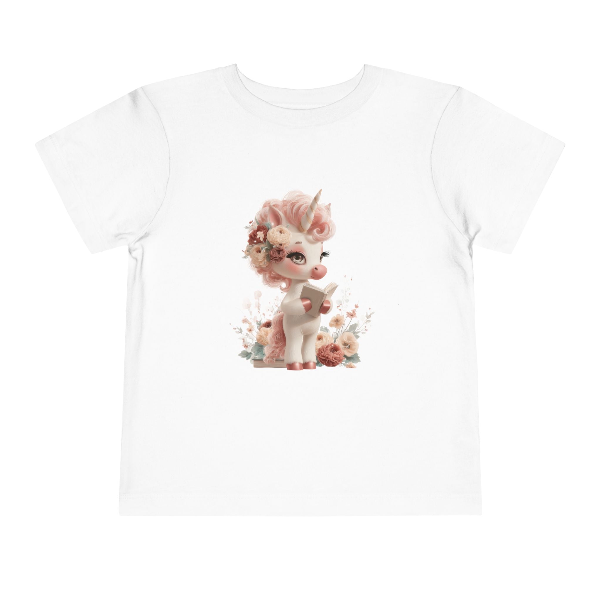 Unicorn Toddler Tee | Kawaii Baby Unicorn Shirt | Floral Kids Graphic T-Shirt