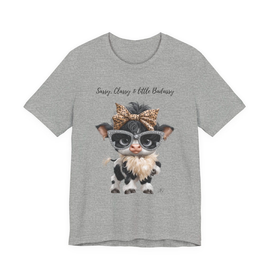 Sassy Classy Little Badassy Cow Illustration T-Shirt