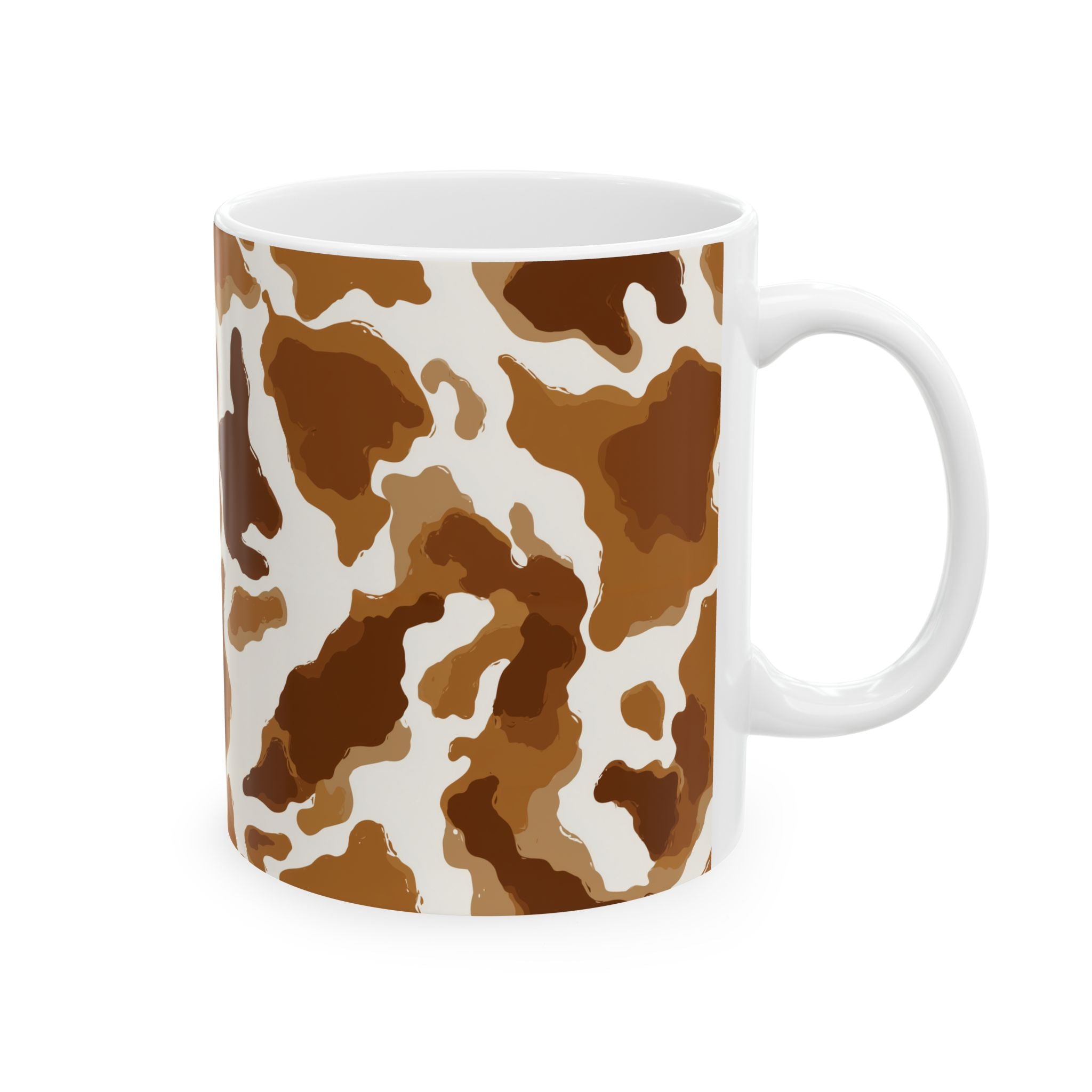 Brown Cow Print Mug | Ceramic Coffee Cup, 11oz 15oz