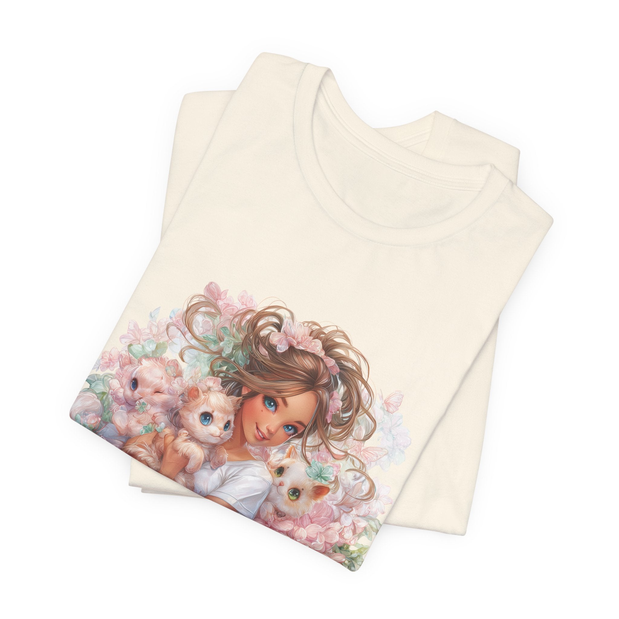 Lucky Girl 2026 Floral Aesthetic T-Shirt , Soft Girl Graphic Tee Cute Pastel Flowers Shirt, Fairycore Vintage Art Tee, Feminine Graphic Top