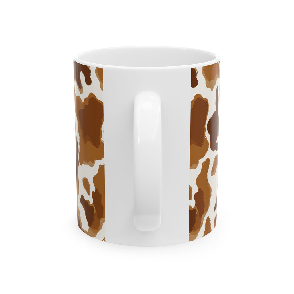 Brown Cow Print Mug | Ceramic Coffee Cup, 11oz 15oz
