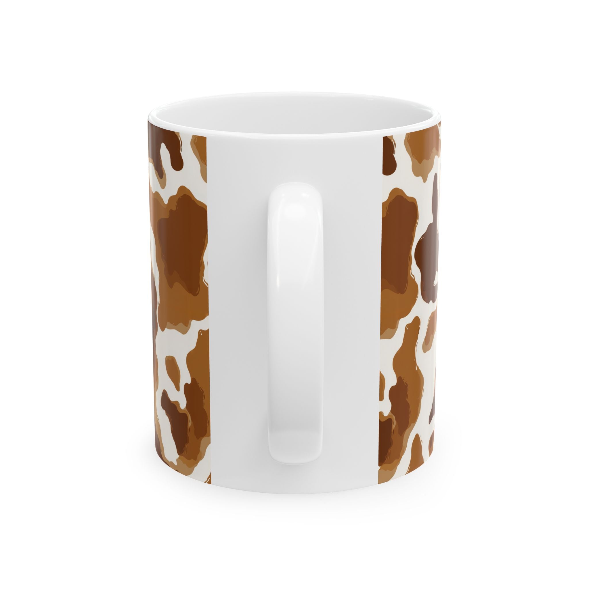 Brown Cow Print Mug | Ceramic Coffee Cup, 11oz 15oz